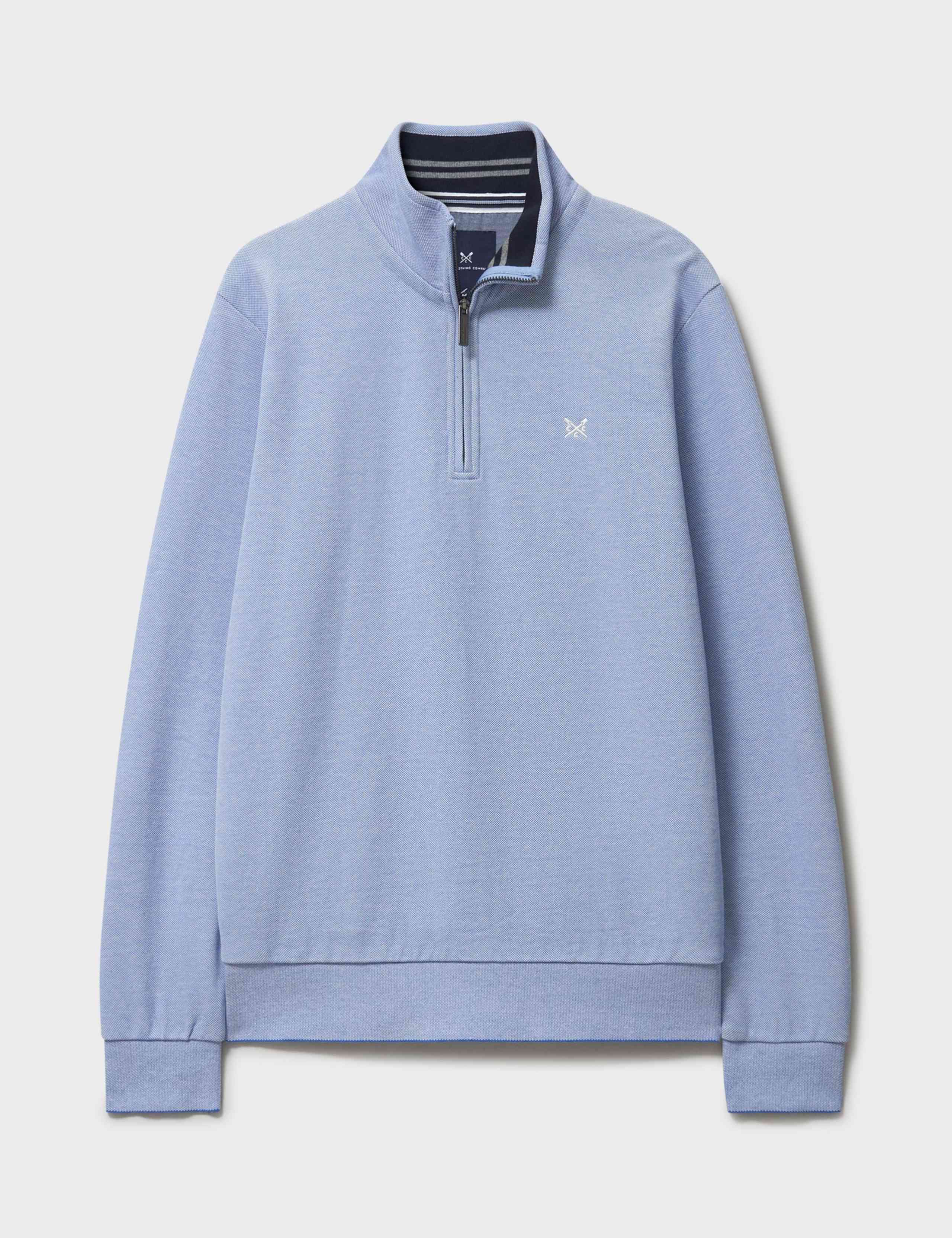 Pure Cotton Textured Half Zip Jumper 2 of 5