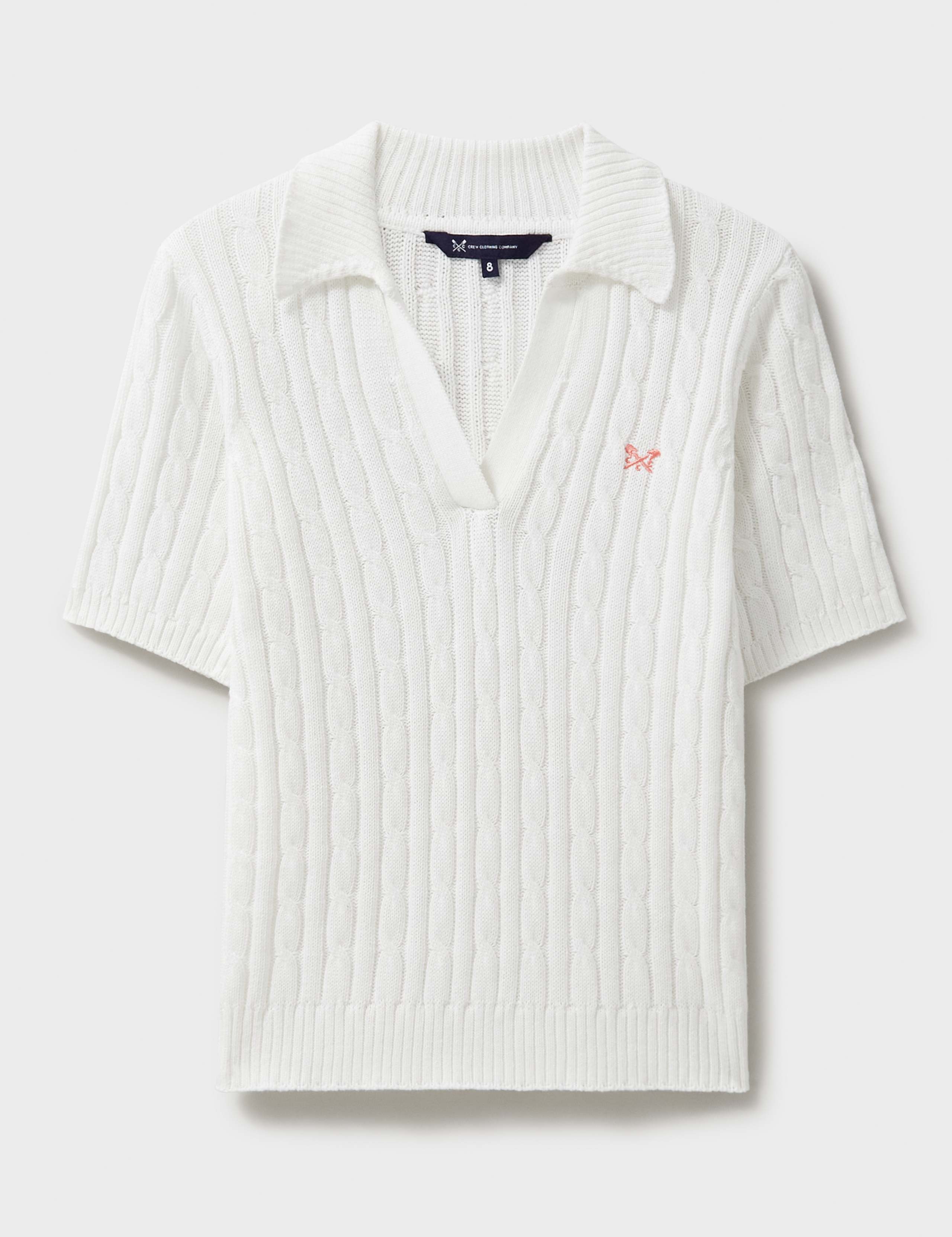 Pure Cotton Cable Knit Polo Shirt 2 of 5