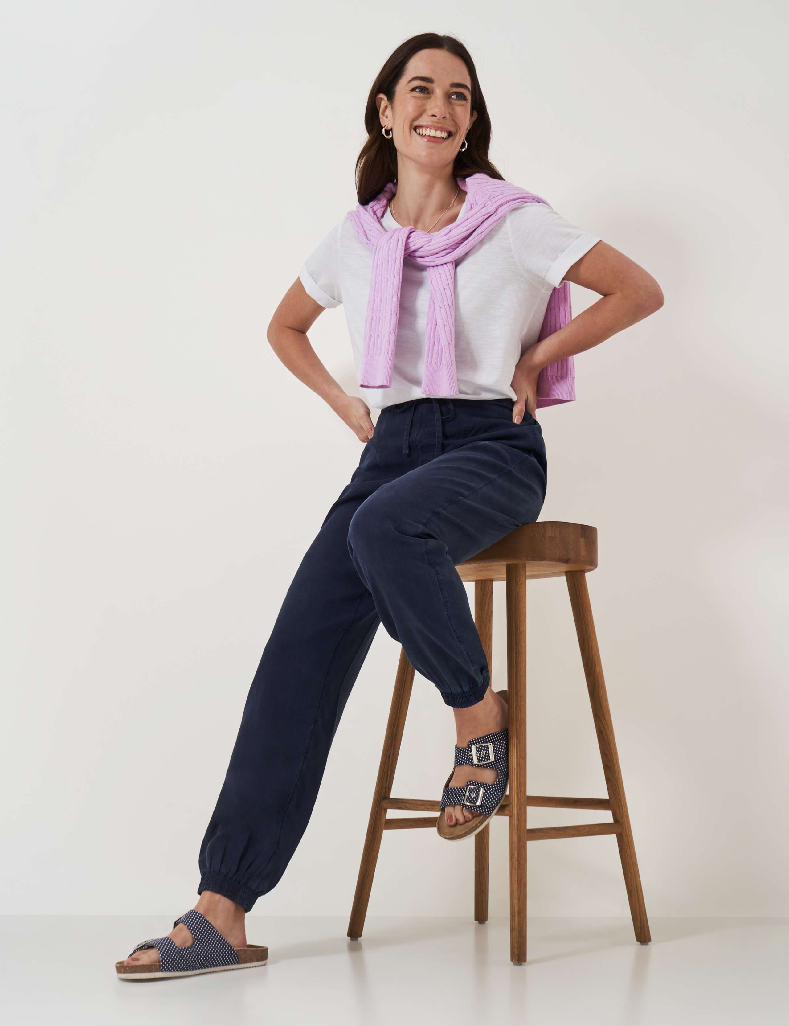 Pure Lyocell Drawstring Joggers 3 of 5