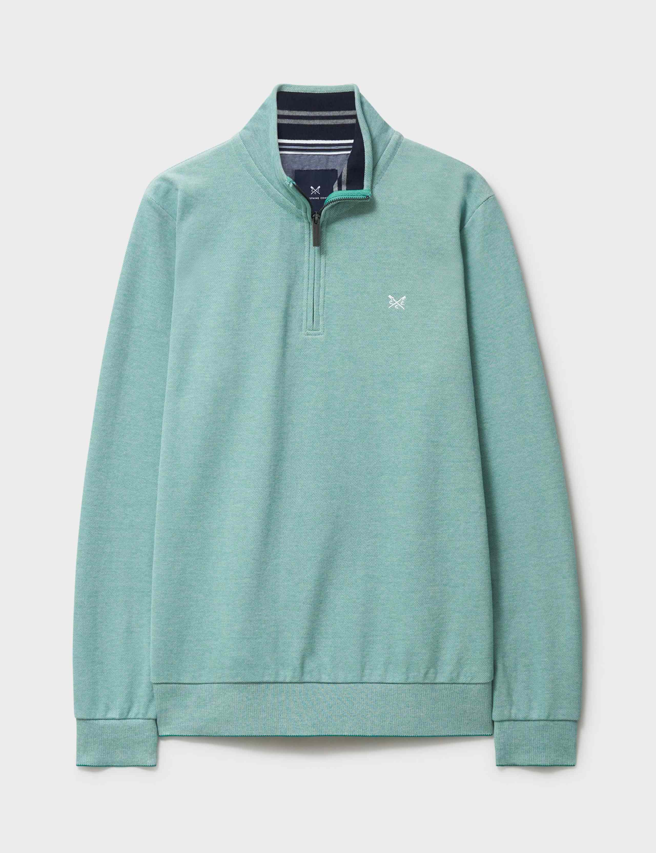Pure Cotton Textured Half Zip Jumper 2 of 5