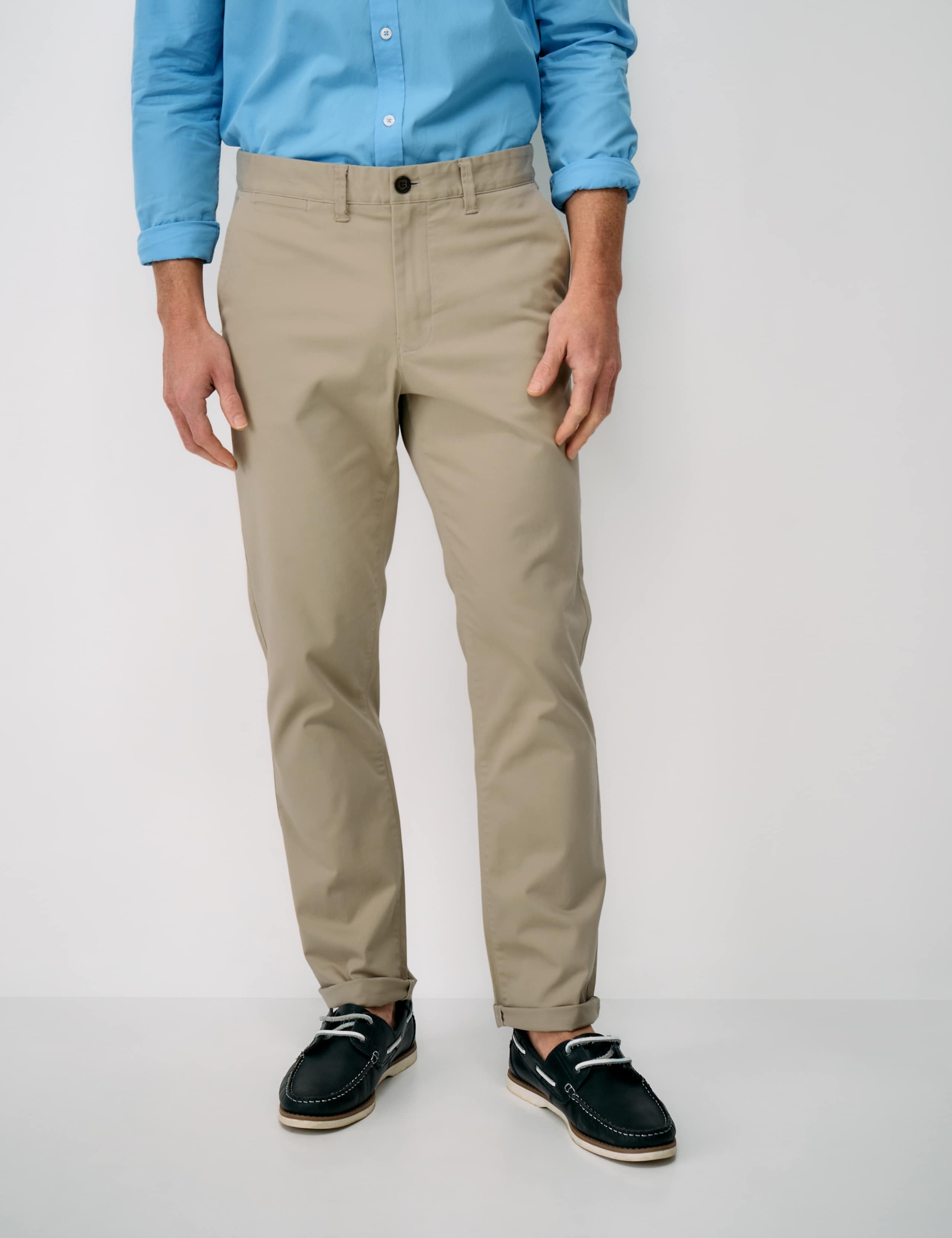 Slim Fit Cotton Rich Washed Stretch Chinos 1 of 5