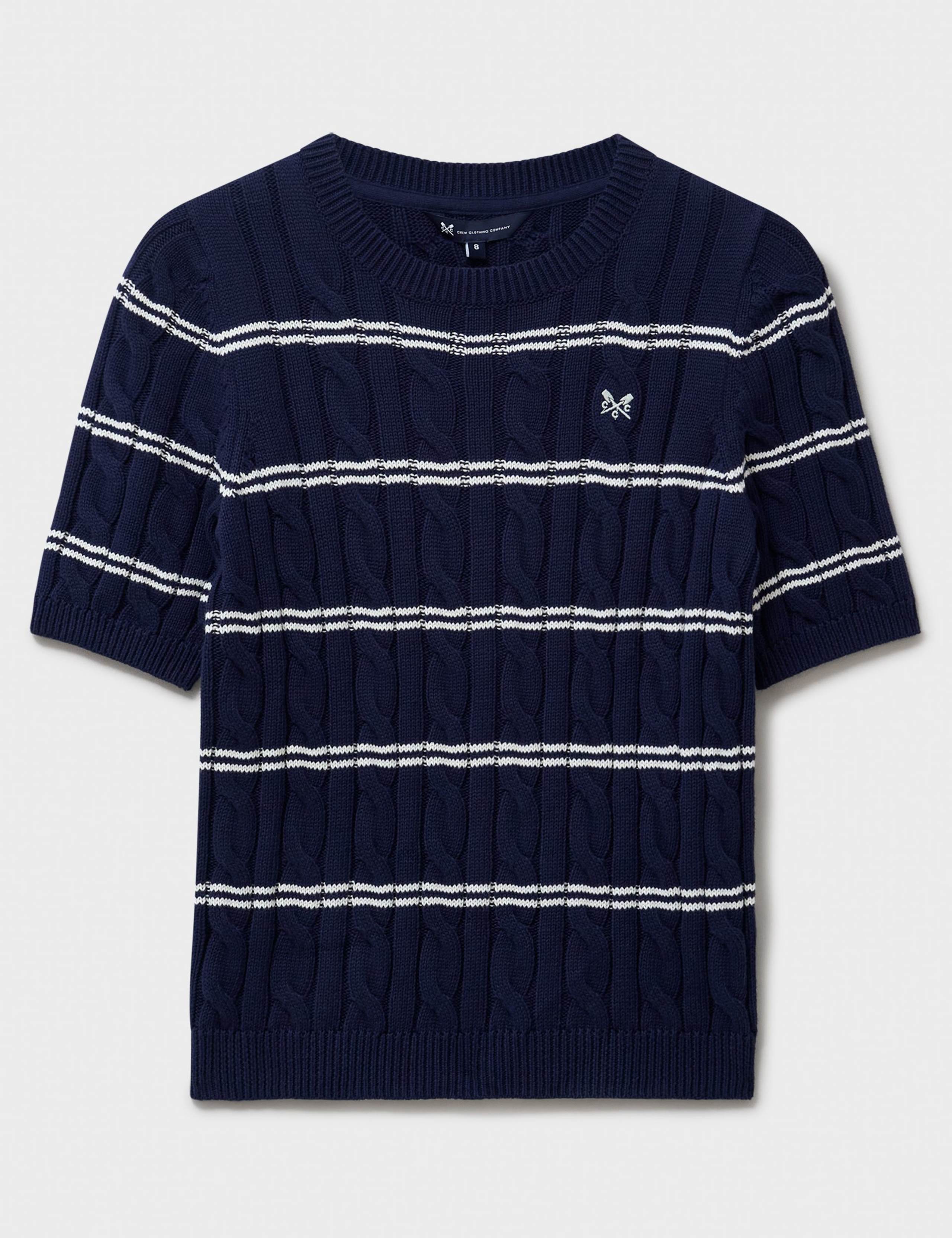 Pure Cotton Cable Striped Knitted Top 2 of 4