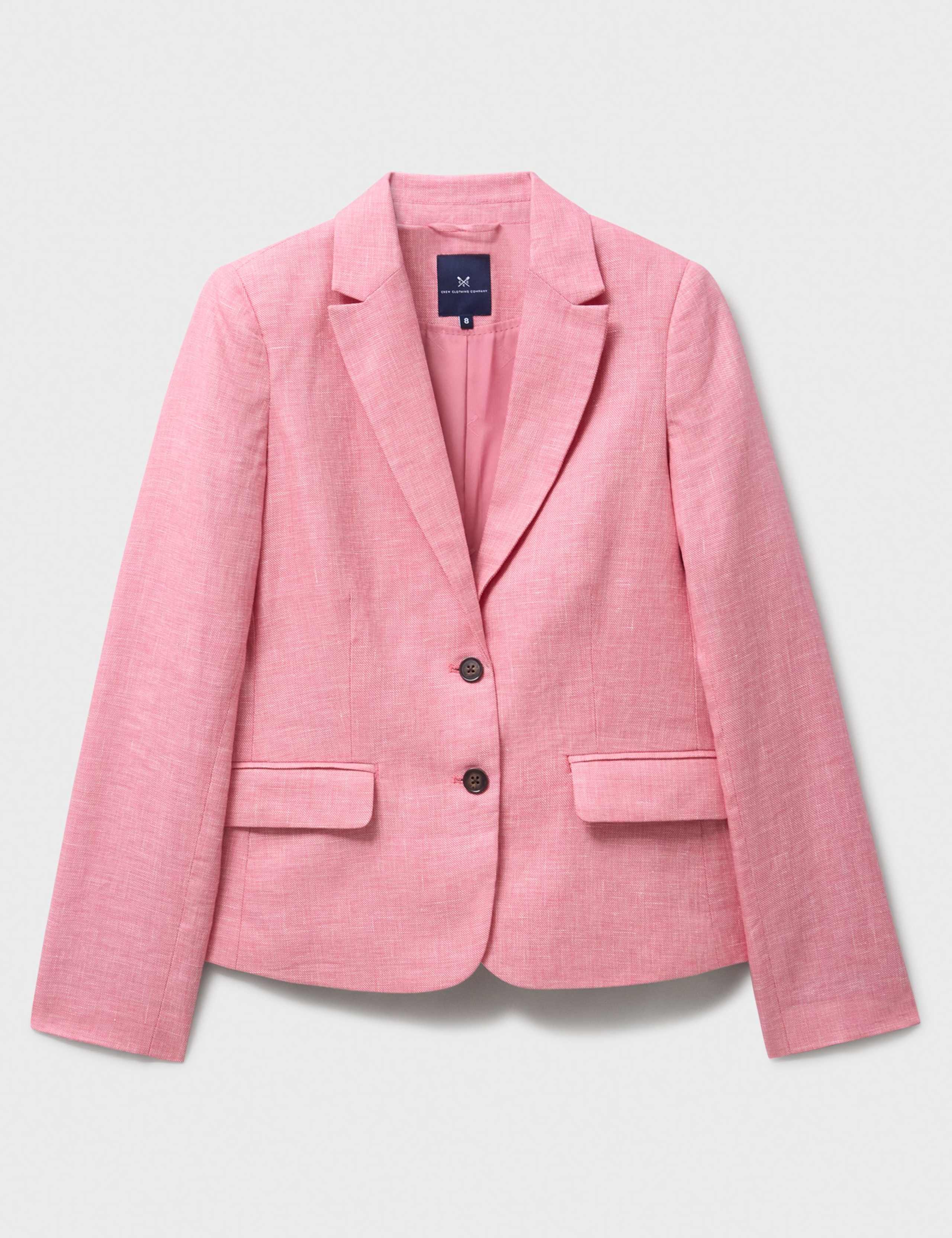 Linen Blend Textured Single Breasted Blazer 2 of 5