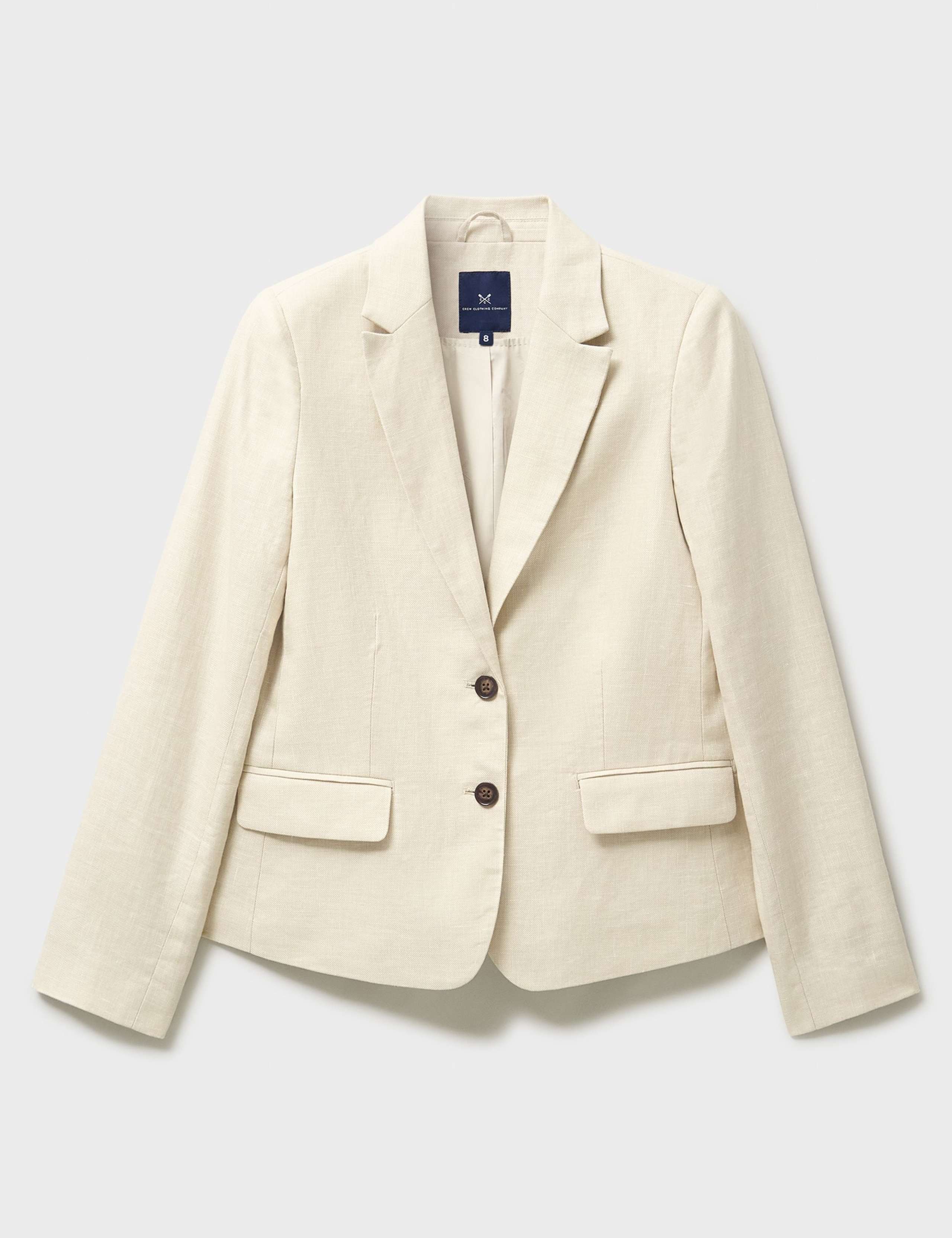 Linen Blend Textured Single Breasted Blazer 2 of 5
