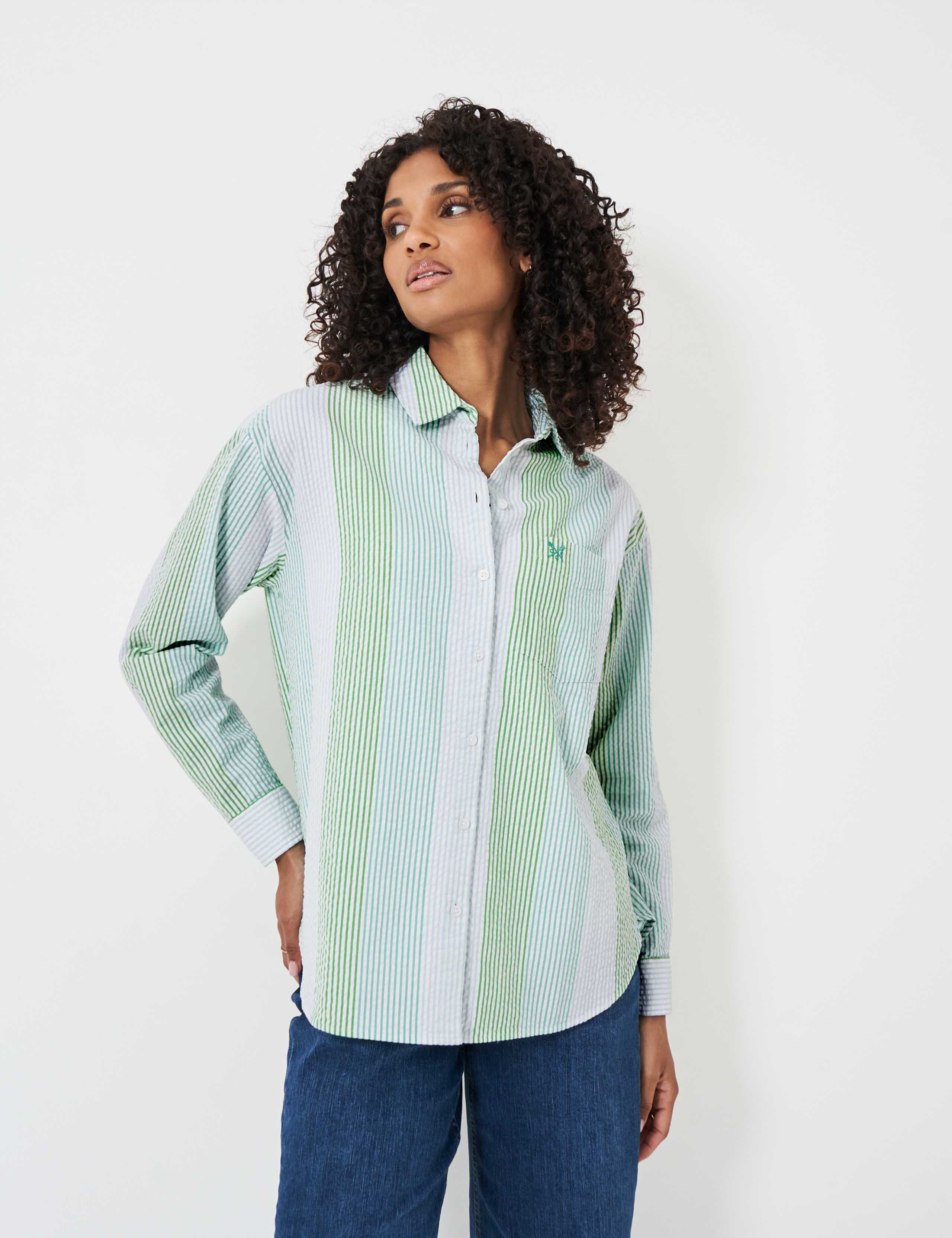 Pure Cotton Striped Collared Relaxed Shirt 4 of 5