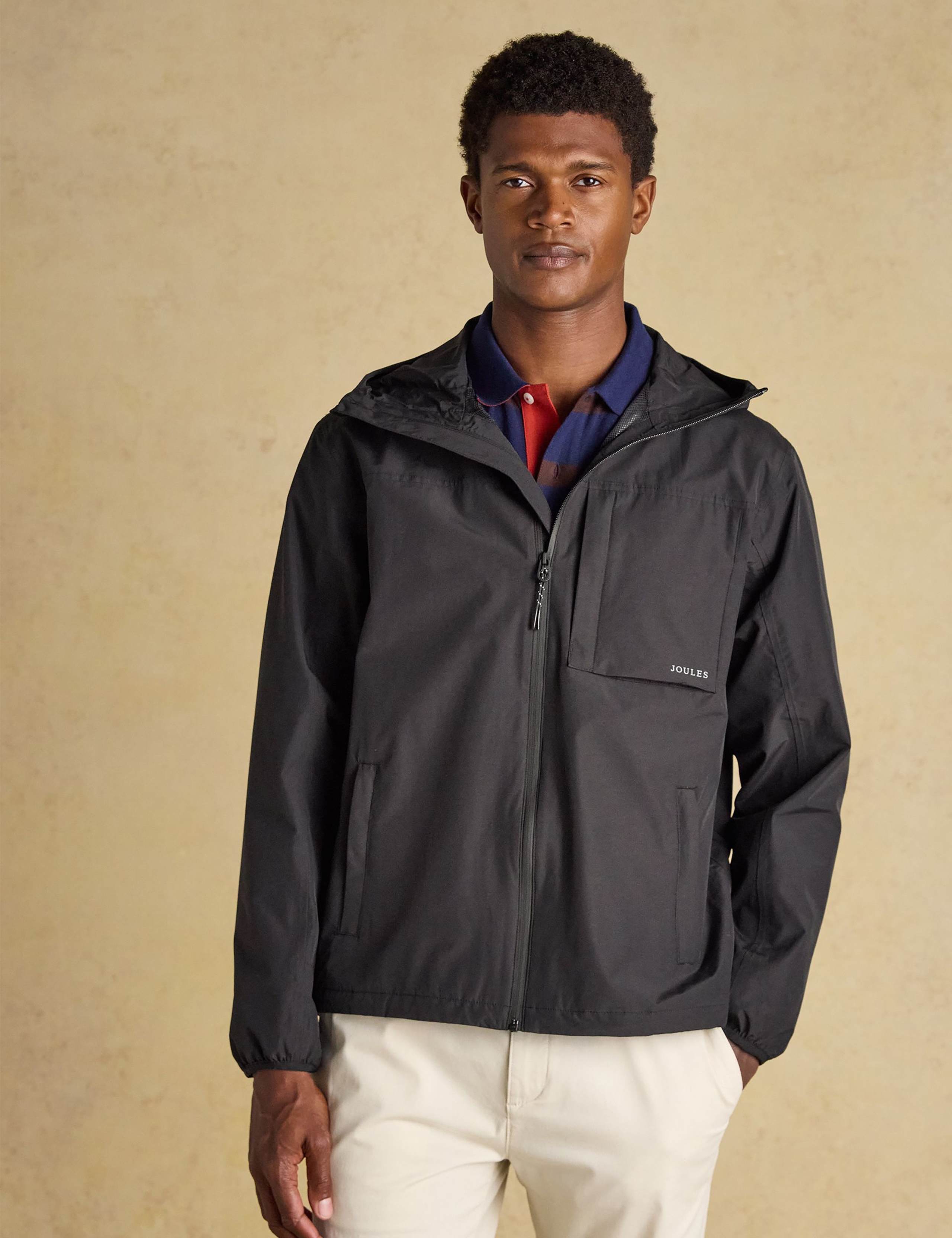 Cotton Blend Lightweight Hooded Raincoat 1 of 10