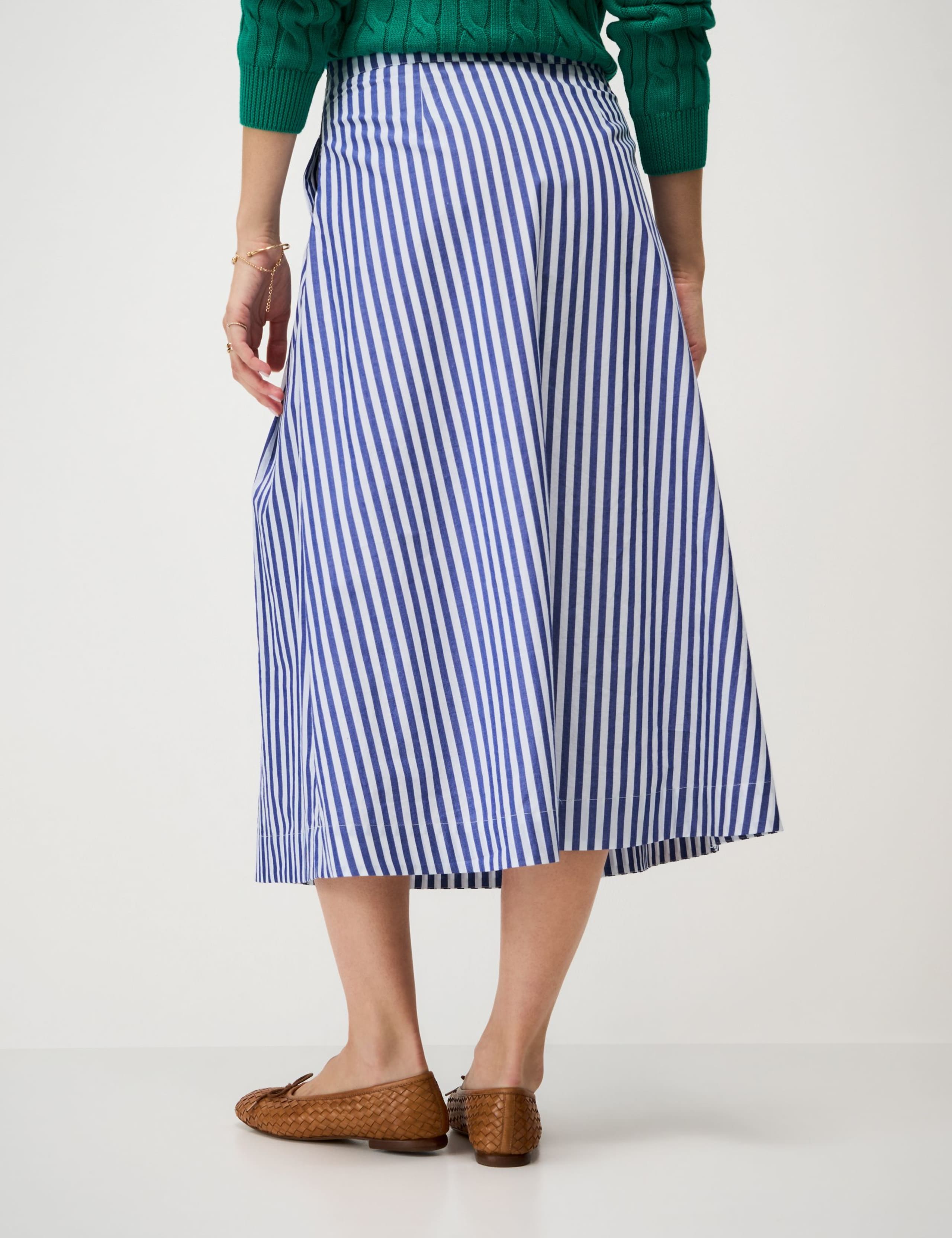Pure Cotton Striped Midi A-Line Skirt 4 of 5