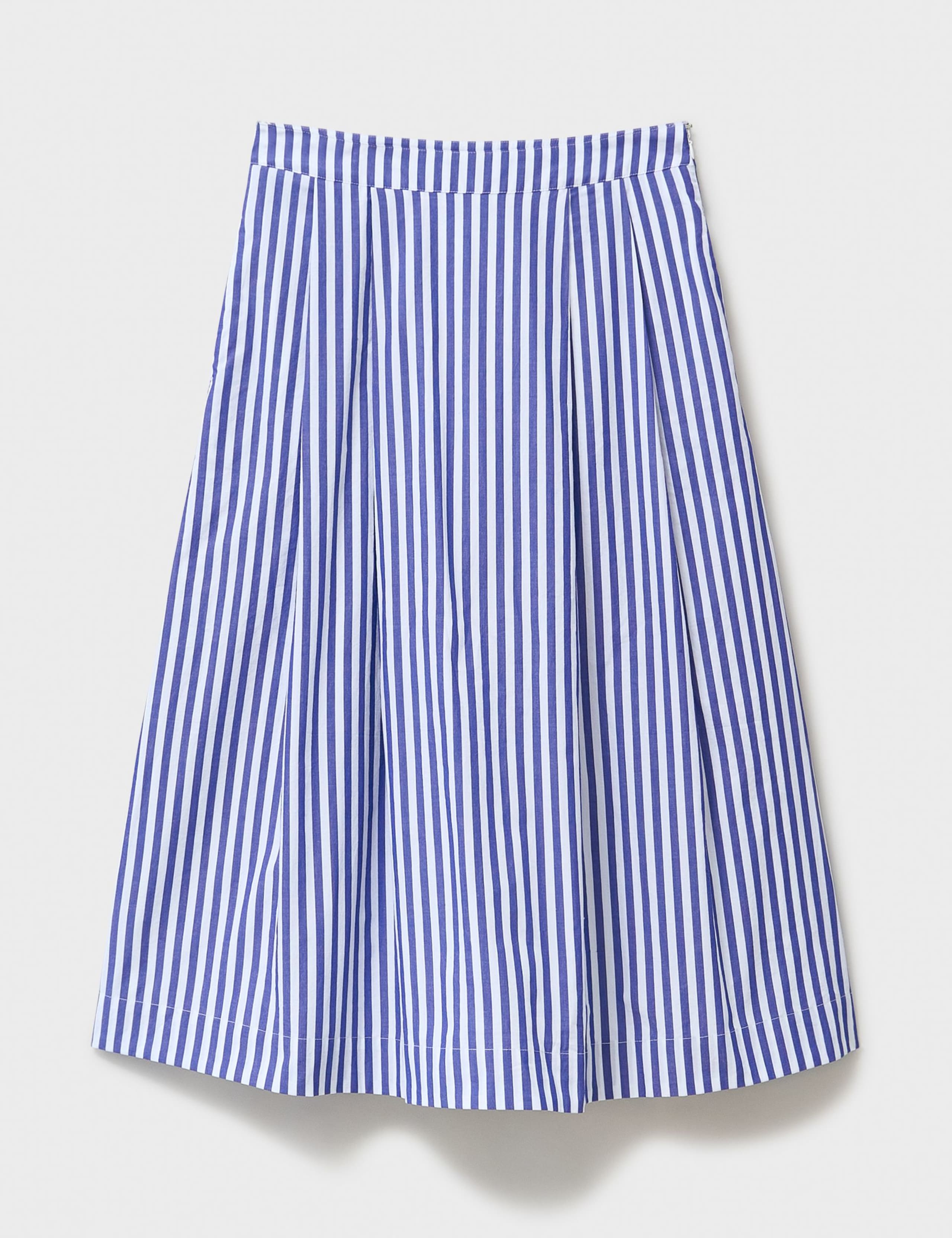 Pure Cotton Striped Midi A-Line Skirt 2 of 5