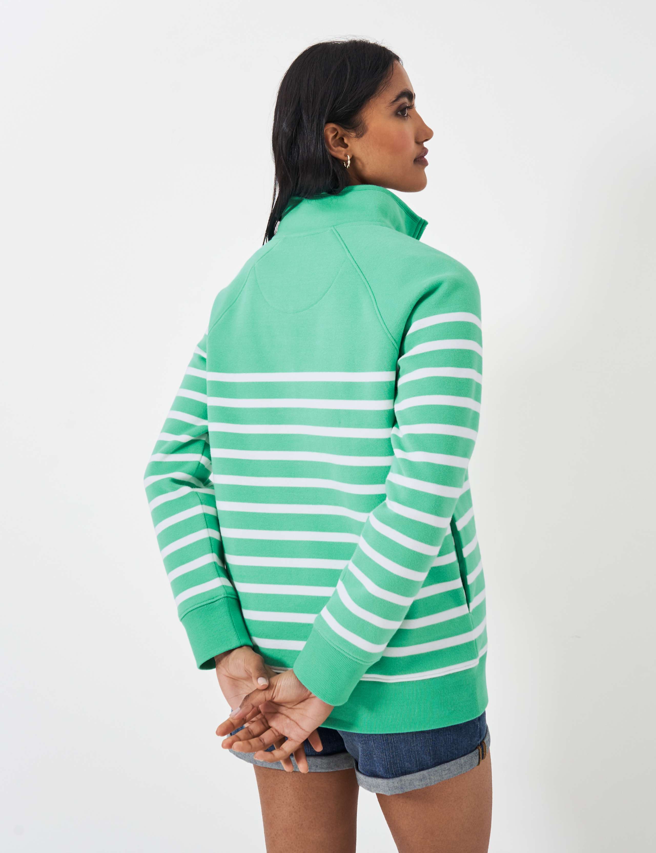 Cotton Rich Striped Funnel Neck Sweatshirt 4 of 5