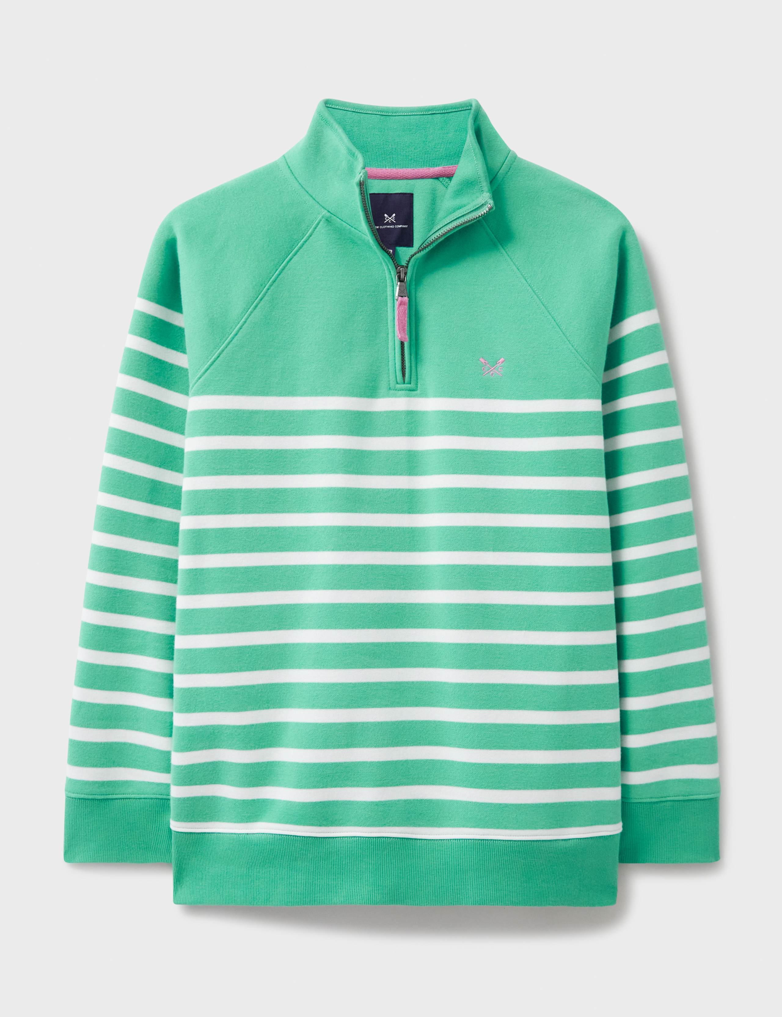 Cotton Rich Striped Funnel Neck Sweatshirt 2 of 5