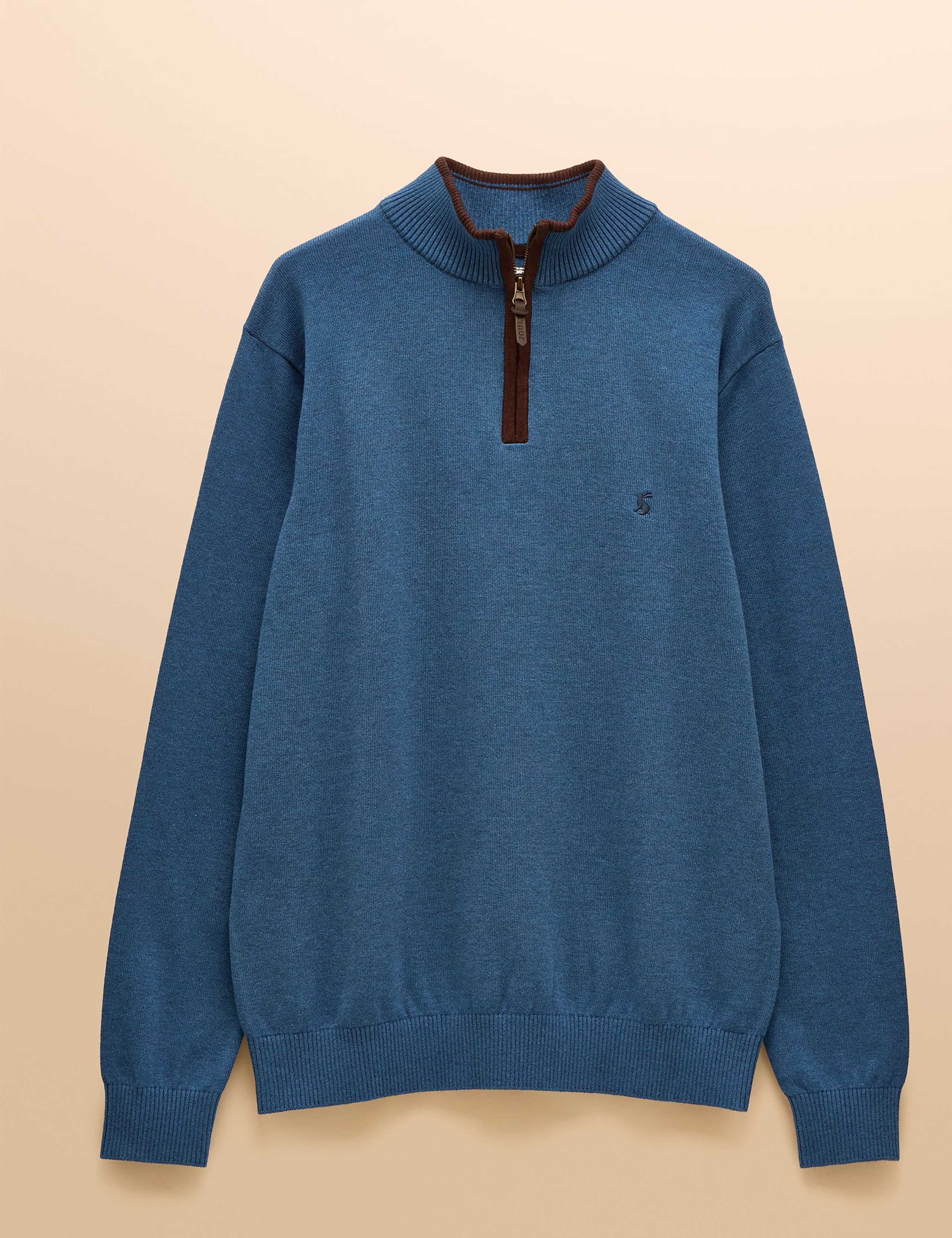 Pure Cotton Quarter Zip Jumper 2 of 7