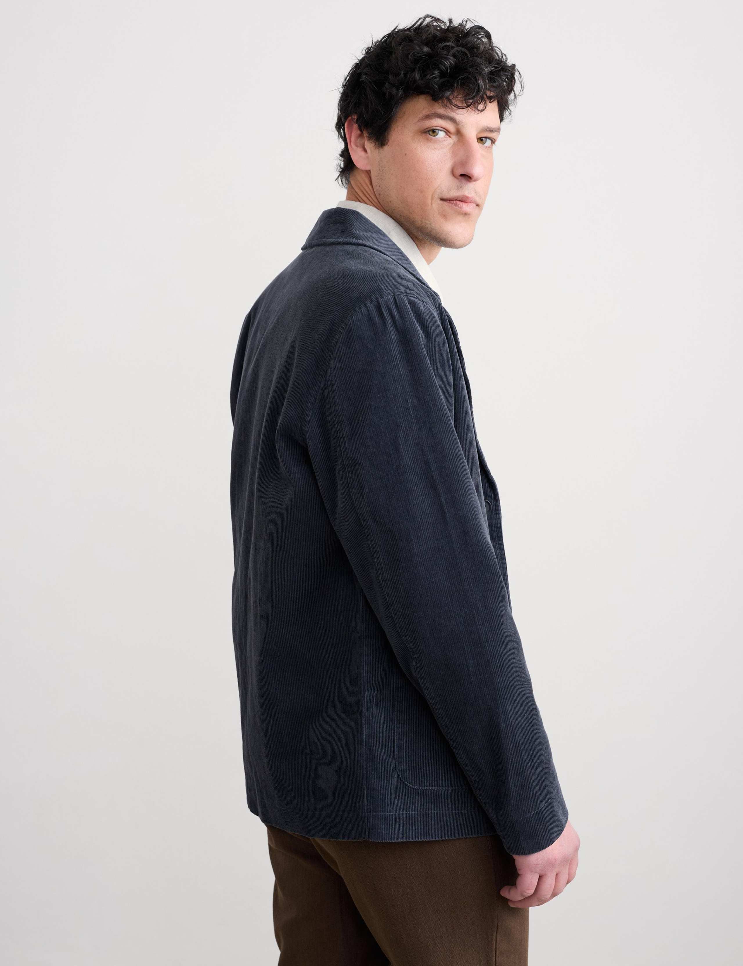Relaxed Fit Pure Cotton Textured Blazer 4 of 5