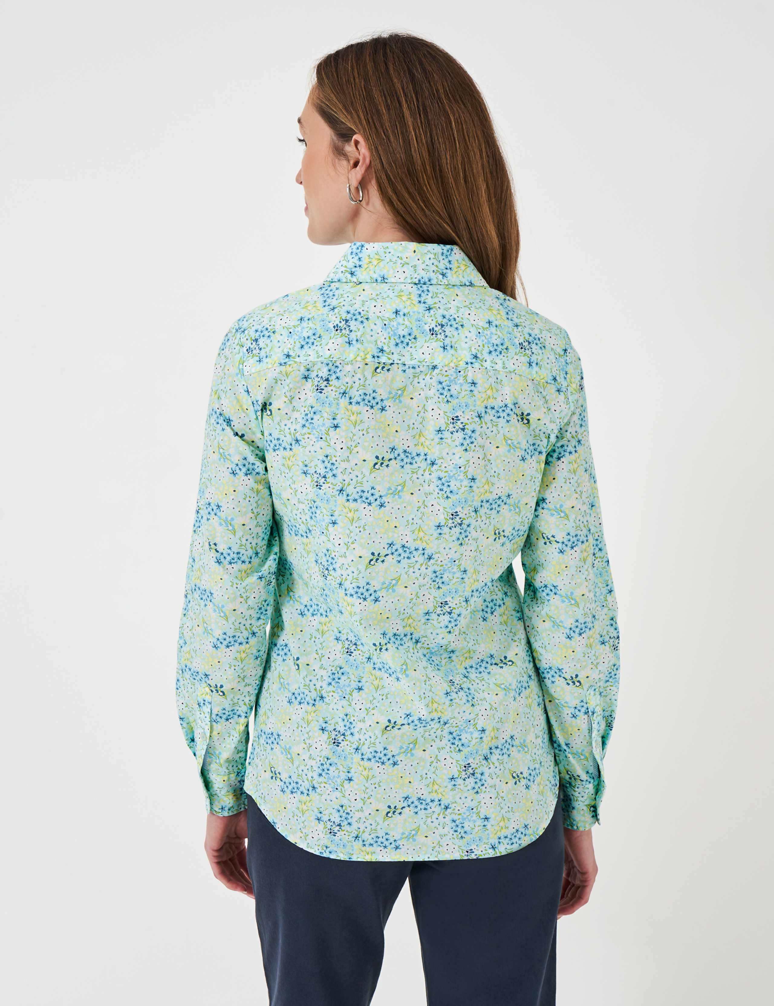 Pure Cotton Floral Collared Blouse 3 of 5