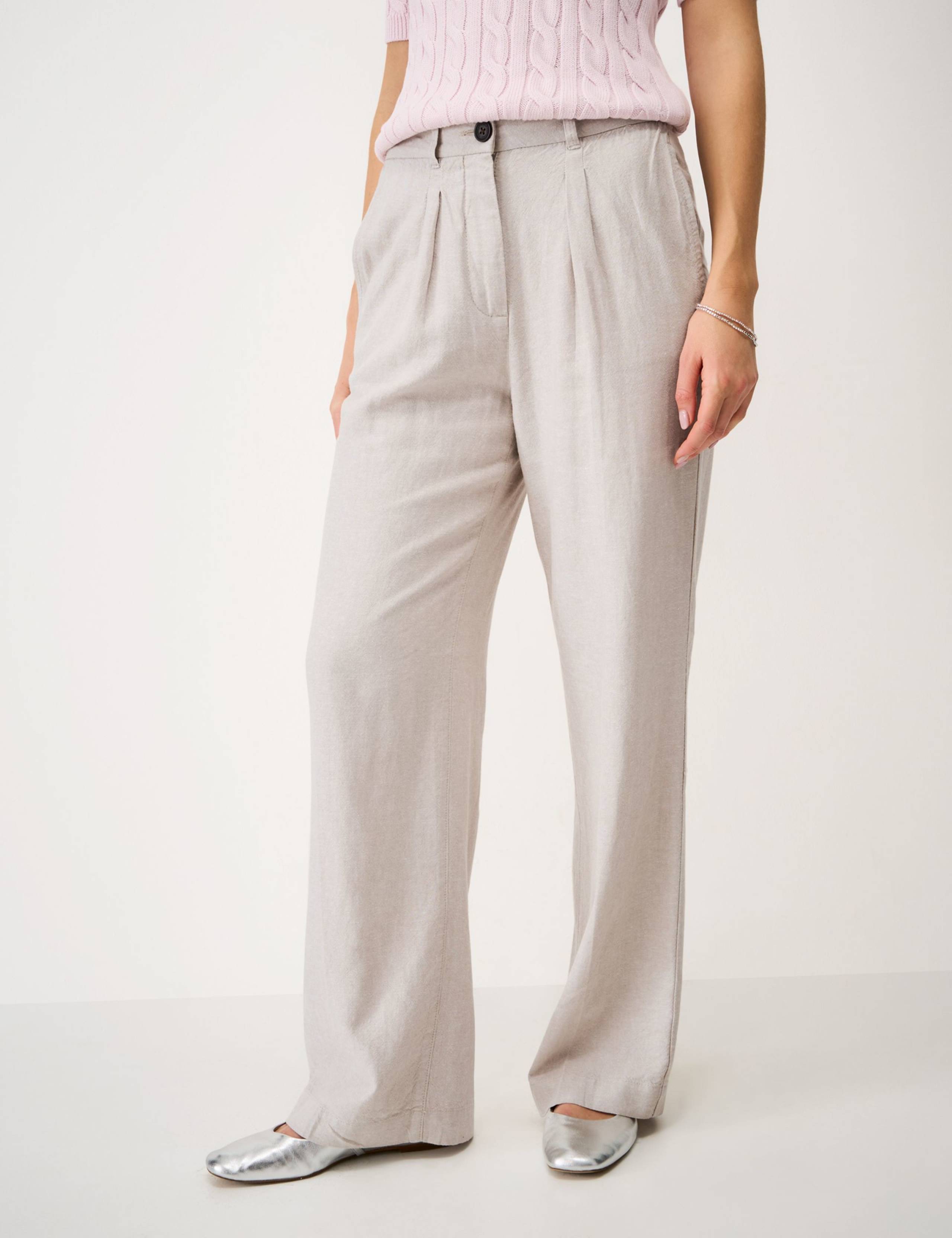 Linen Rich Wide Leg Trousers 3 of 5