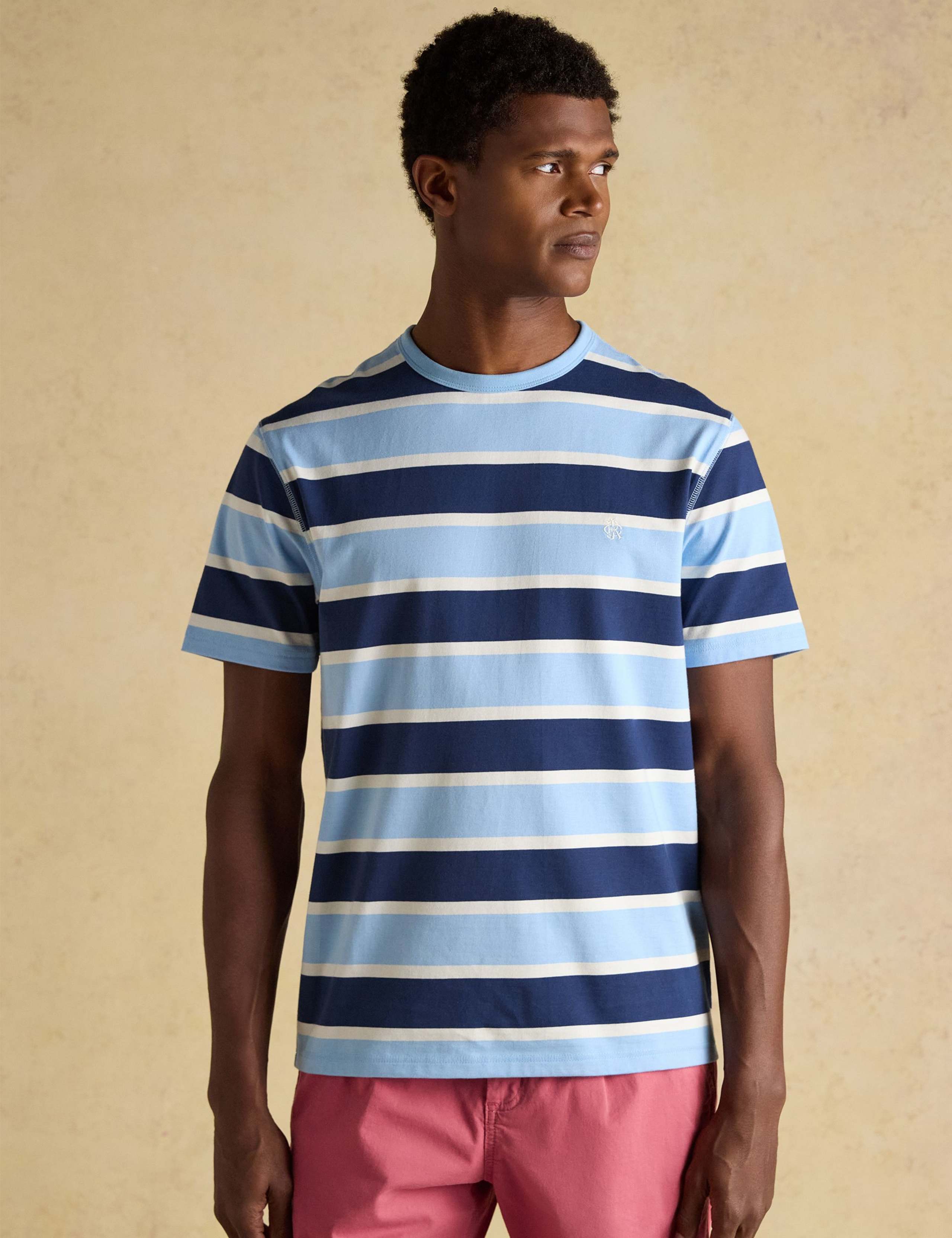 Pure Cotton Striped Crew Neck T-Shirt 5 of 10