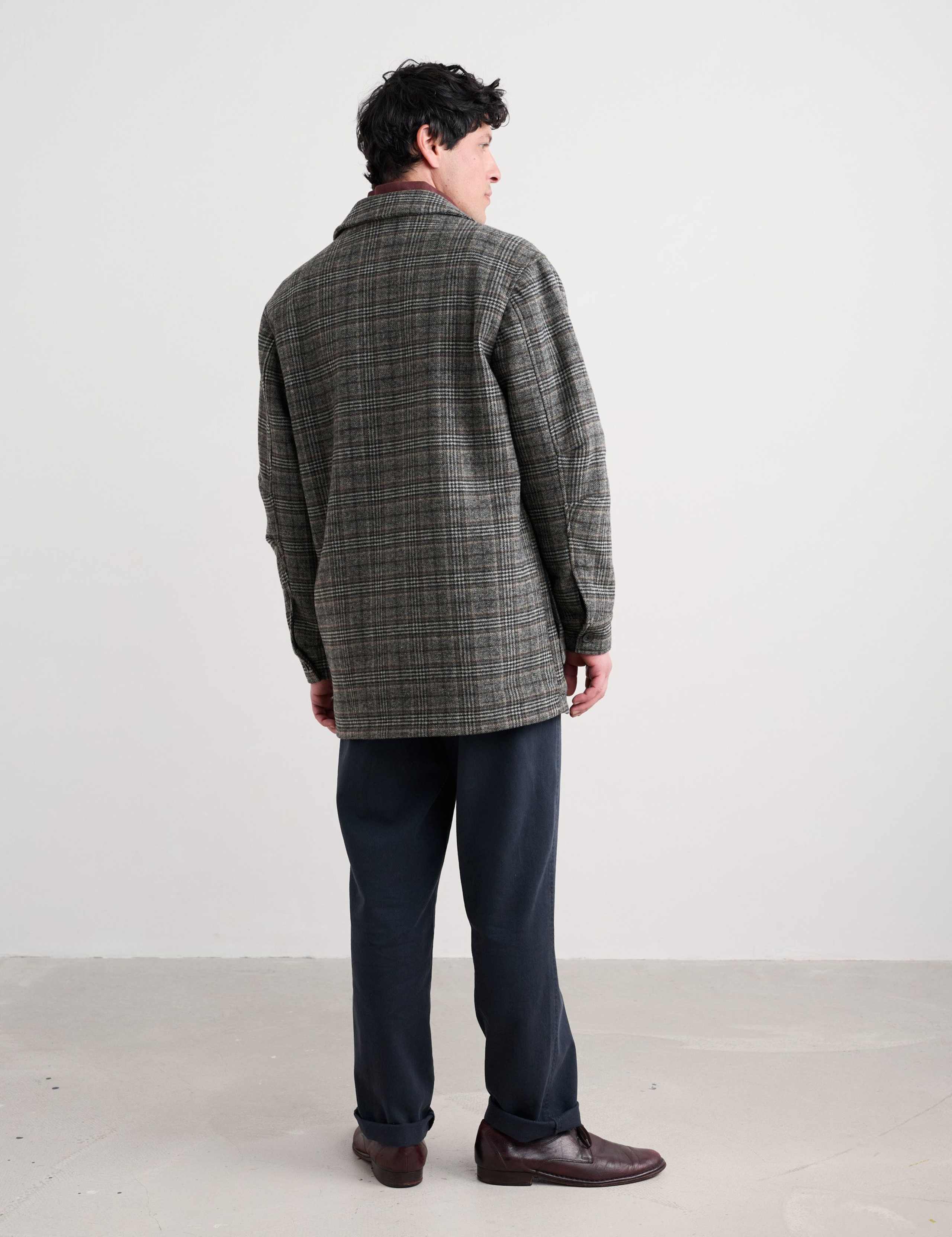 Wool Blend Checked Coat 3 of 6