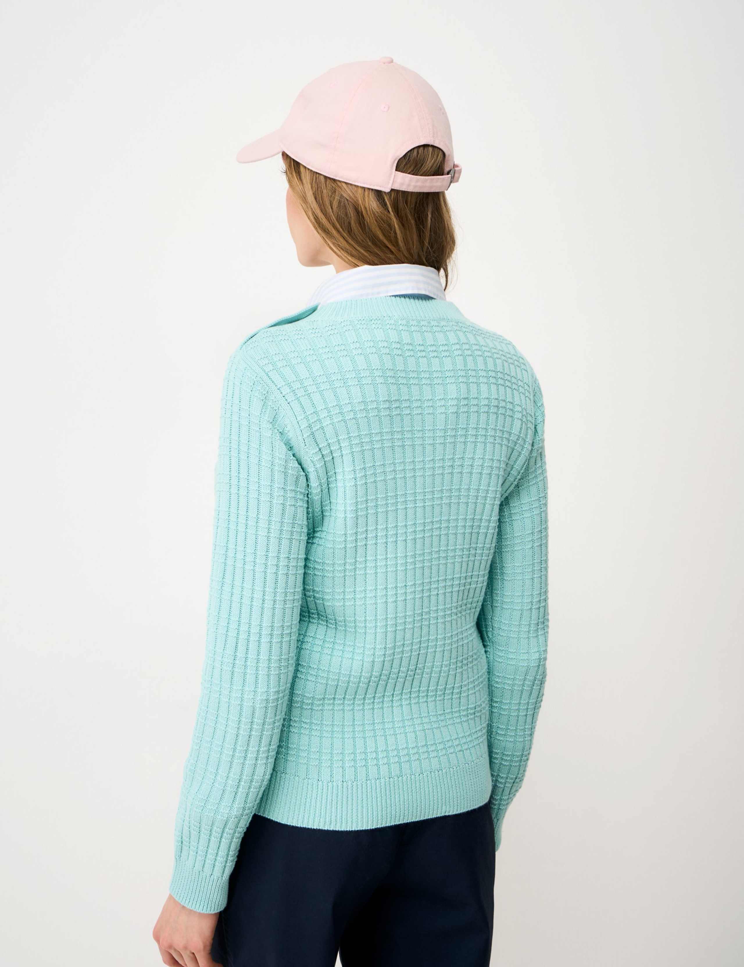 Cotton Rich Textured Button Detail Jumper 4 of 5