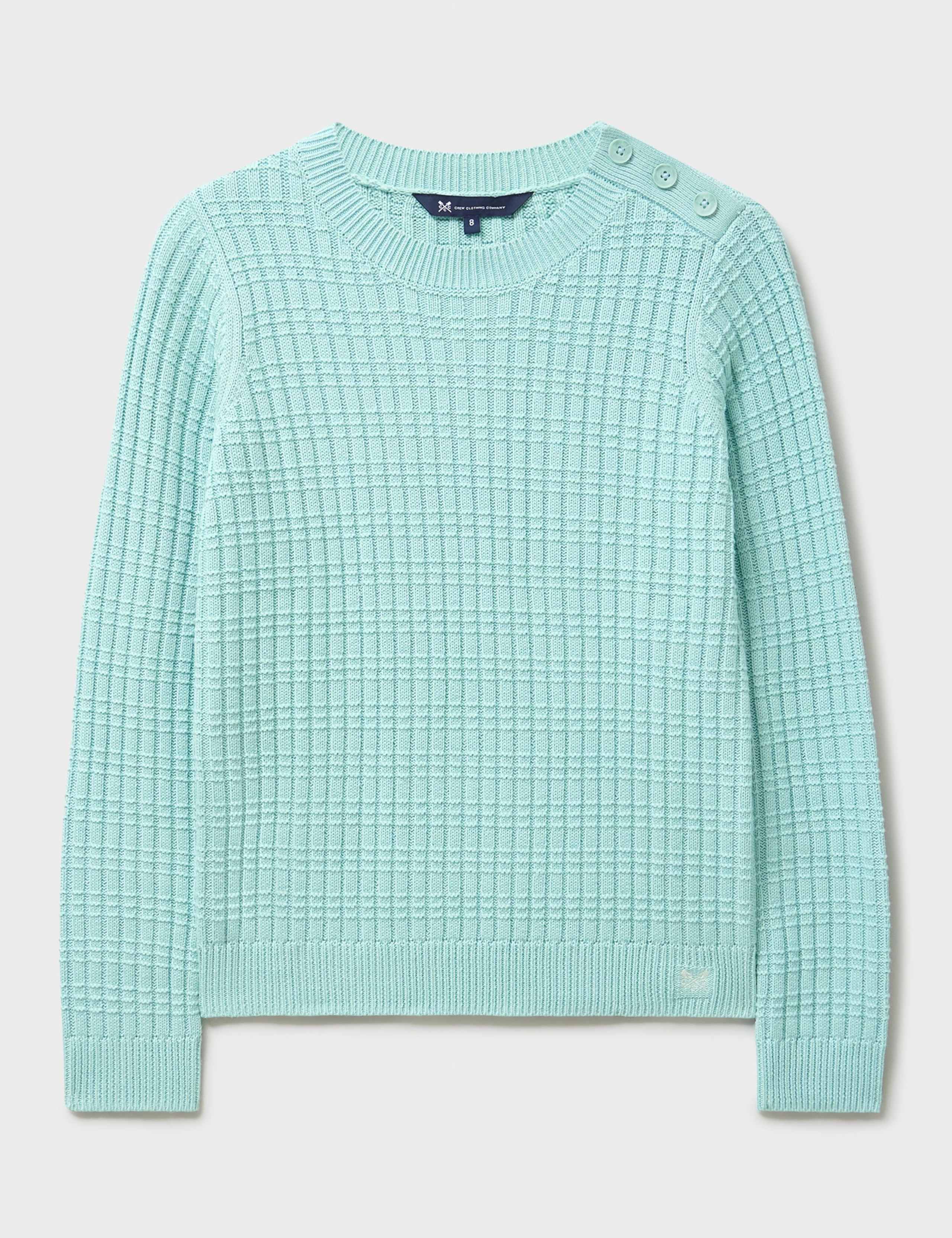 Cotton Rich Textured Button Detail Jumper 2 of 5