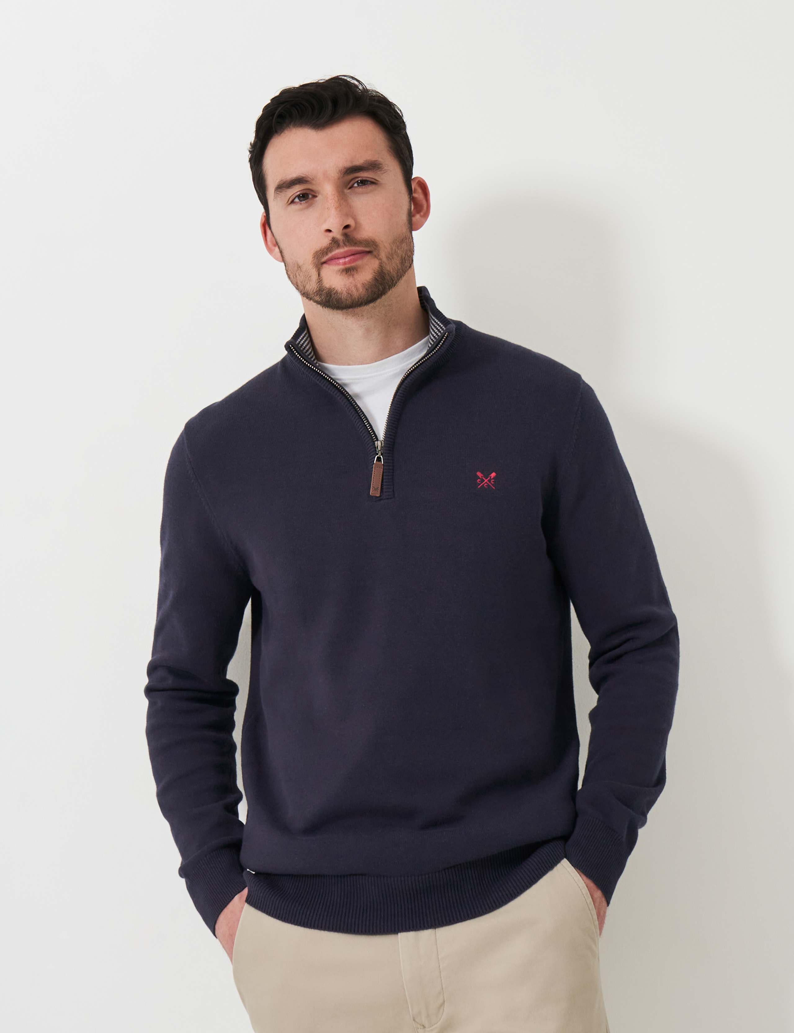 Pure Cotton Half Zip Jumper 1 of 4