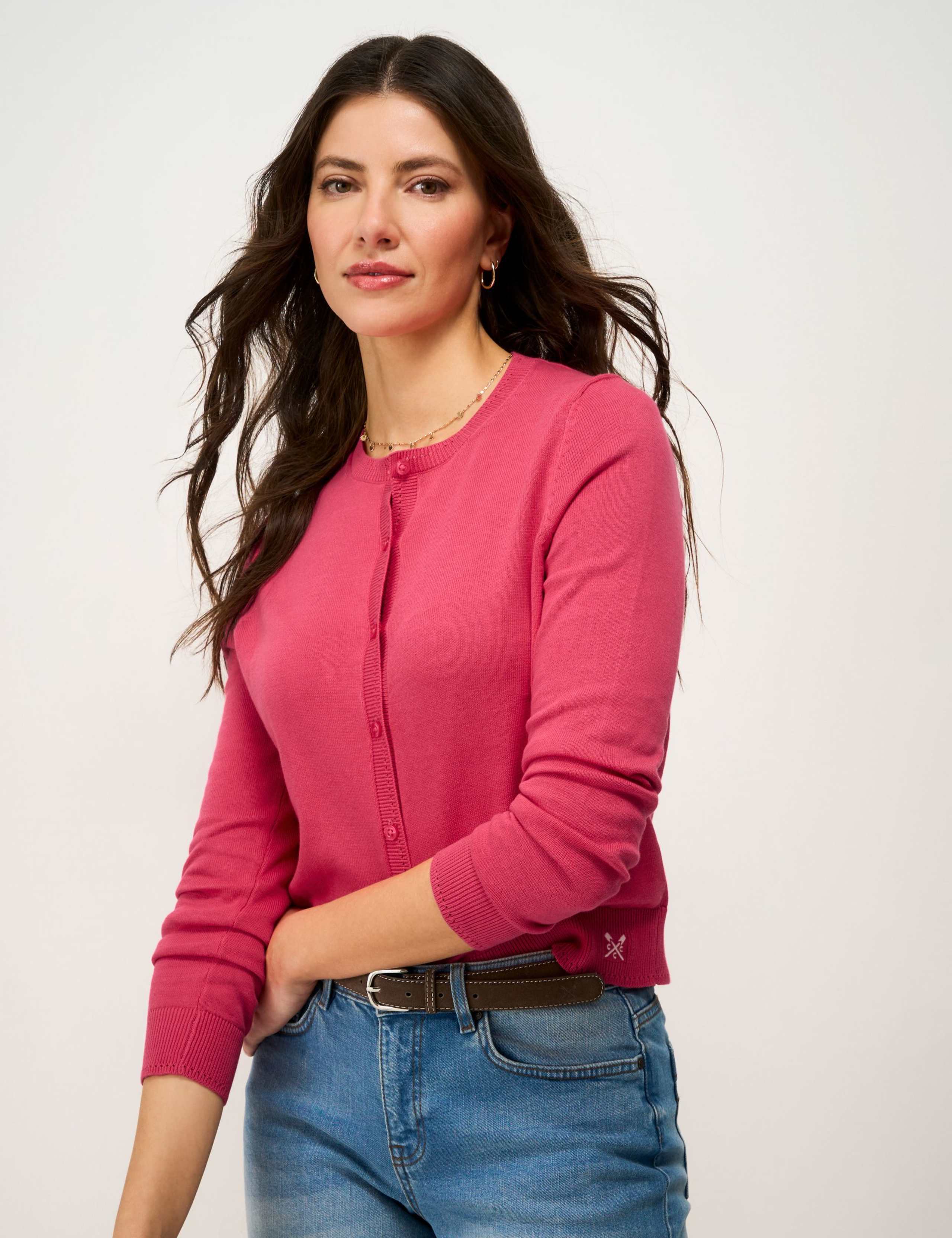 Pure Cotton Crew Neck Cardigan 3 of 5