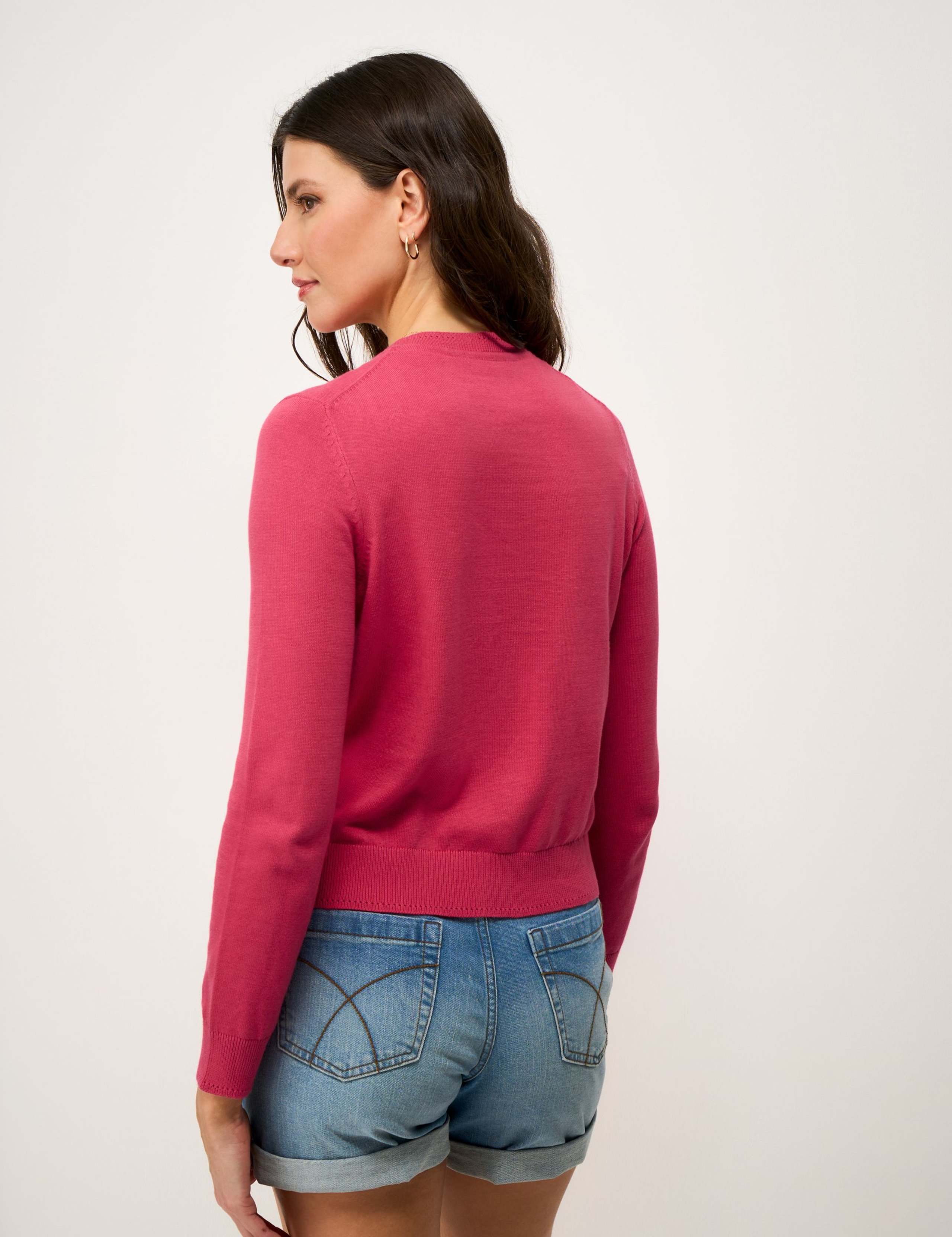 Pure Cotton Crew Neck Cardigan 4 of 5