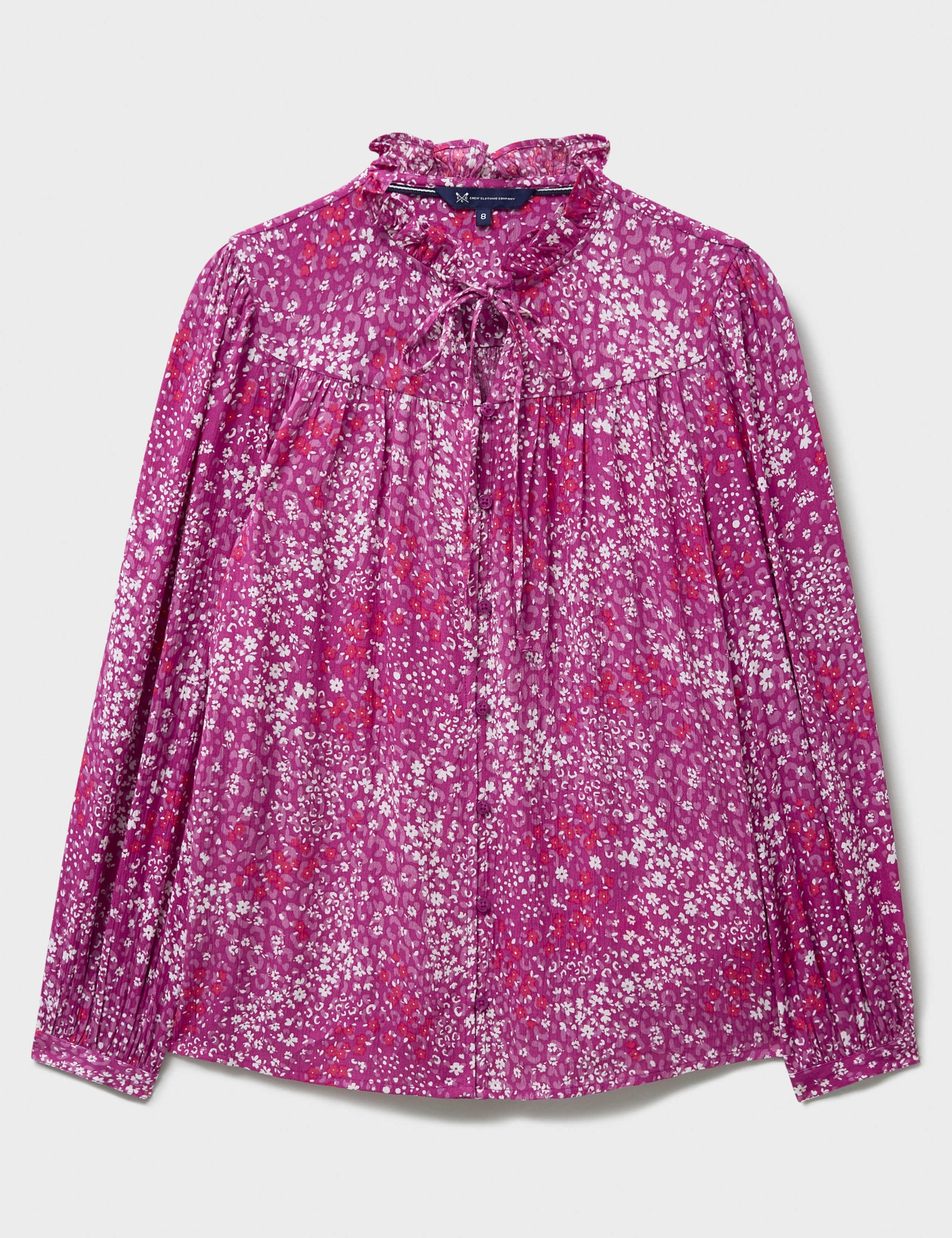 Ditsy Floral Tie Neck Button Through Blouse 2 of 5