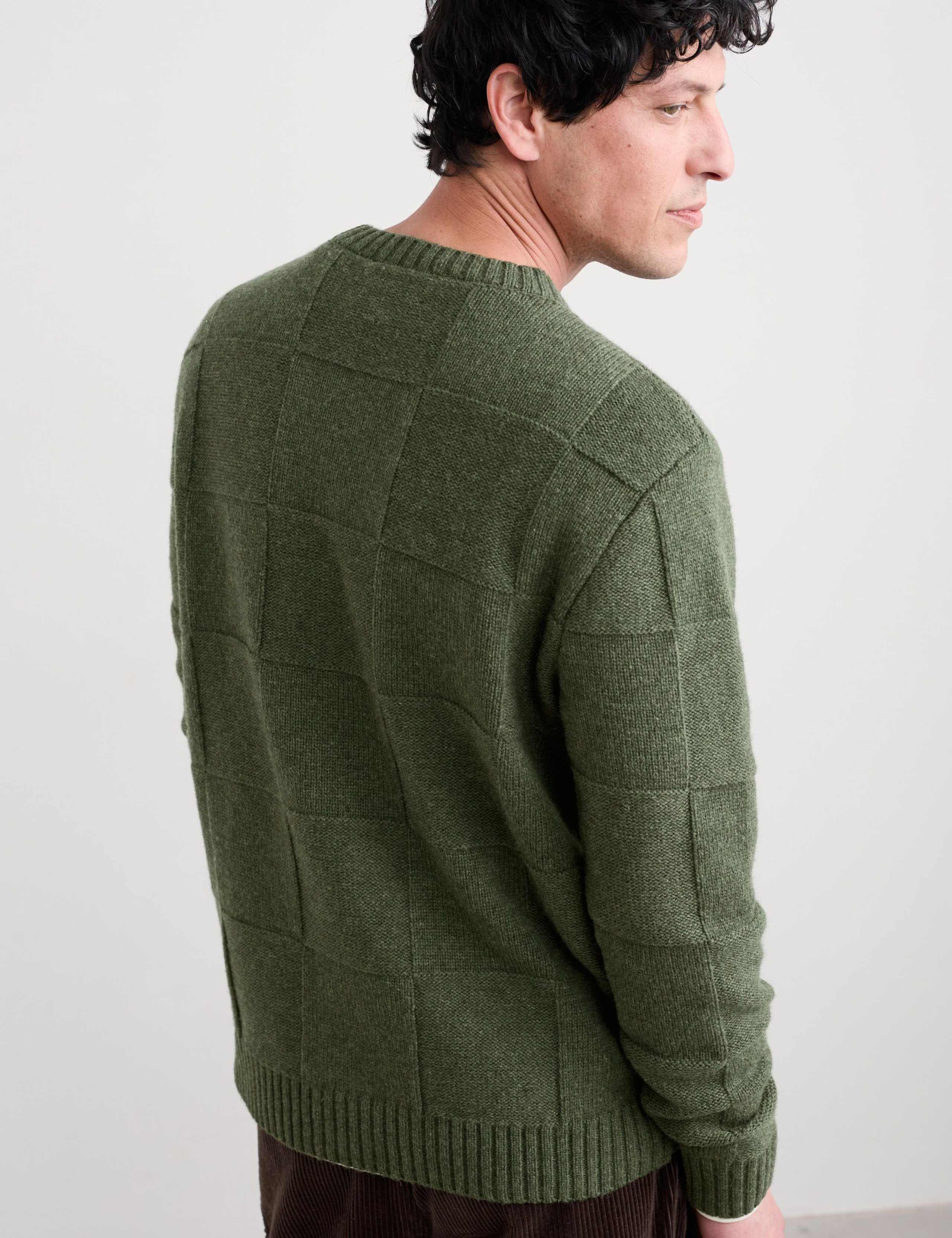 Lambswool Rich Textured Crew Neck Jumper 3 of 5