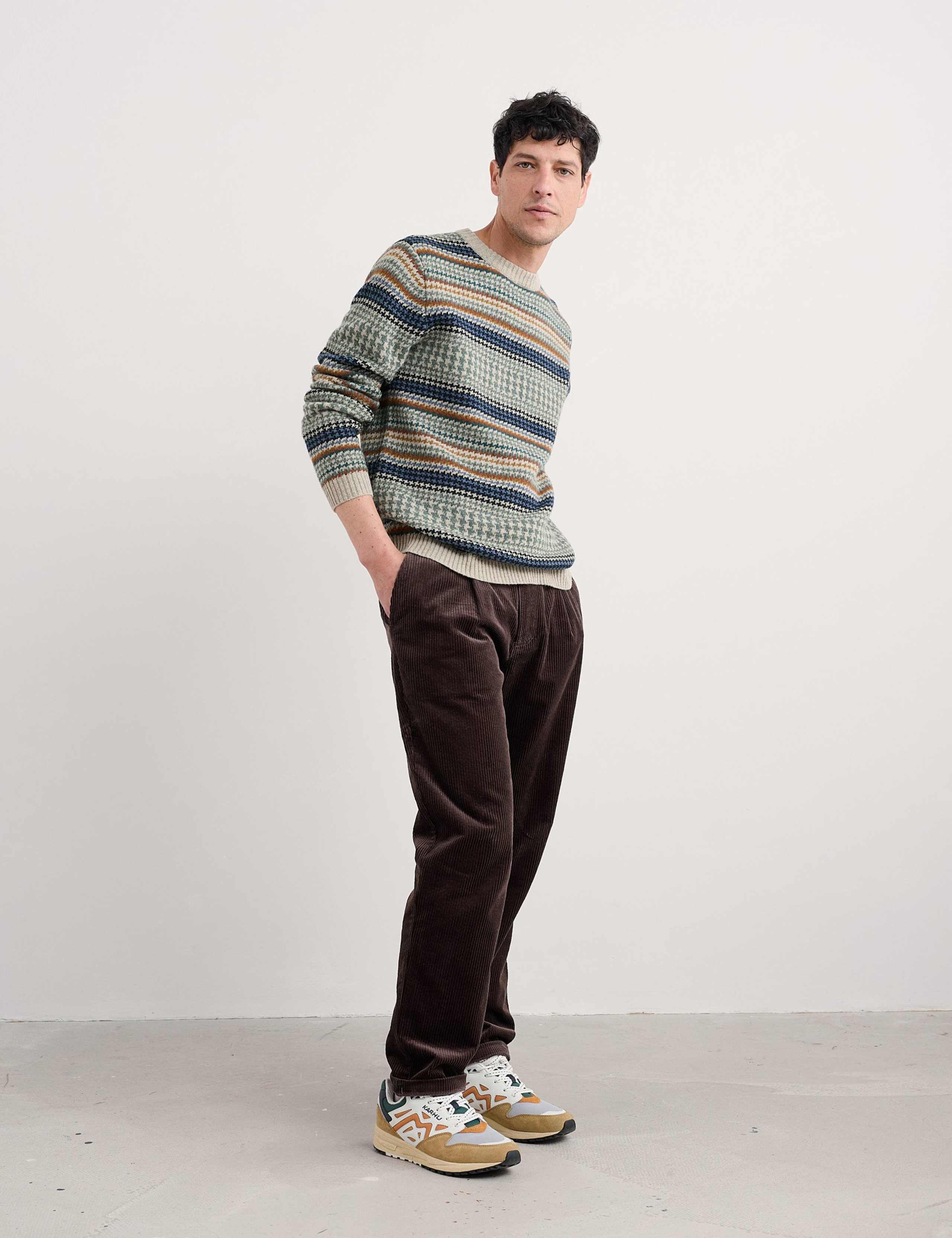Lambswool Rich Striped Crew Neck Jumper 3 of 6