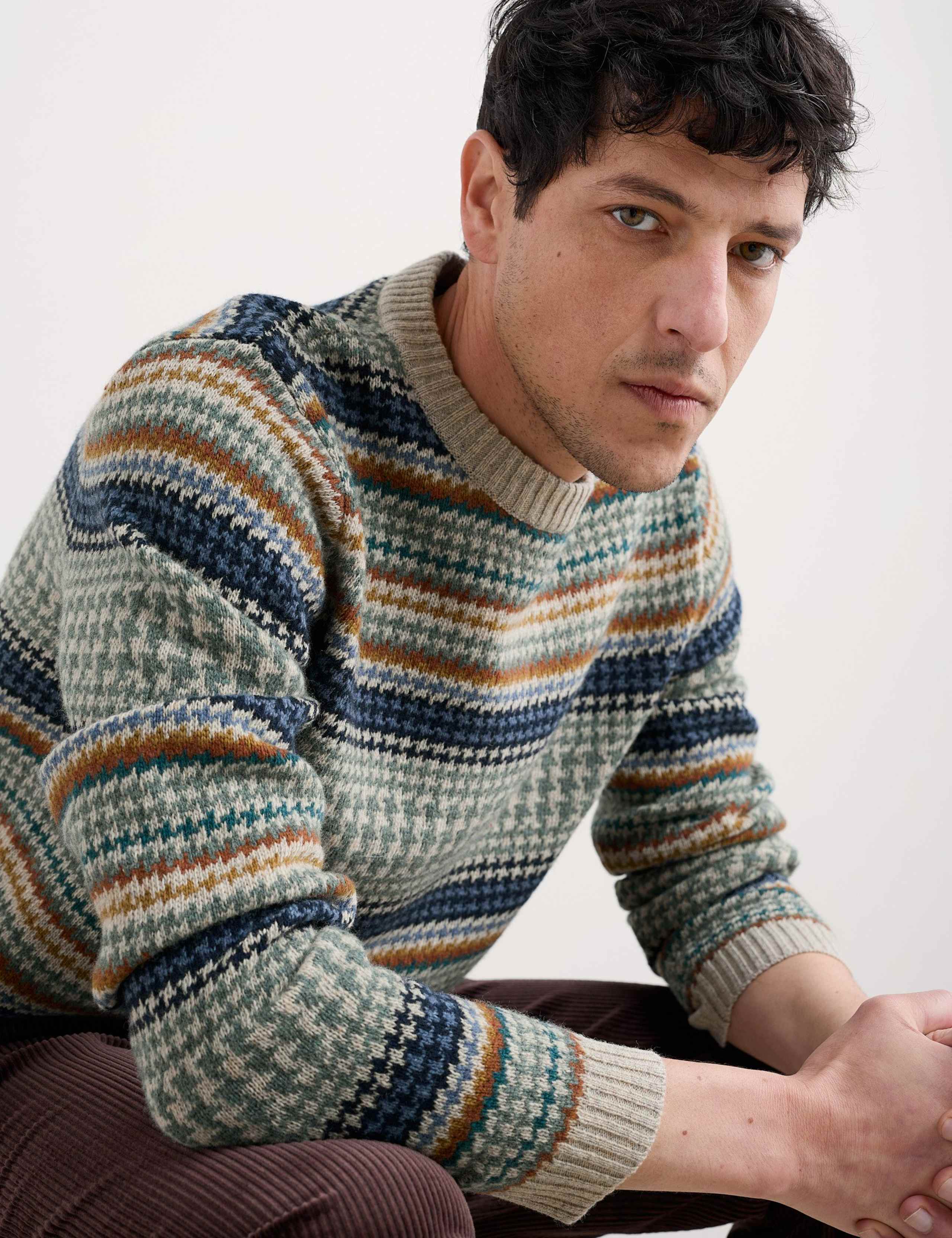 Lambswool Rich Striped Crew Neck Jumper 4 of 6
