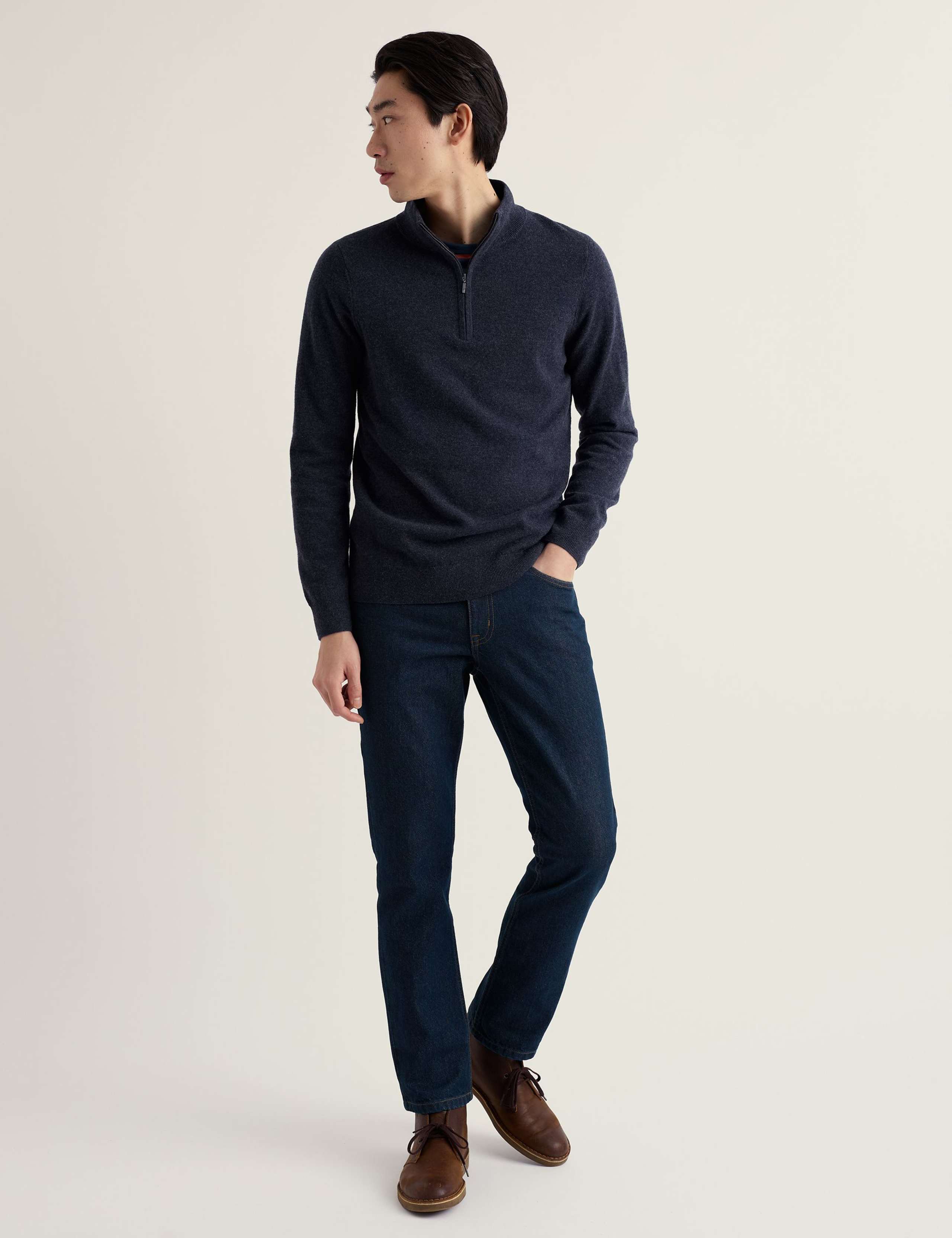 Merino Wool Rich Half Zip Jumper 1 of 5