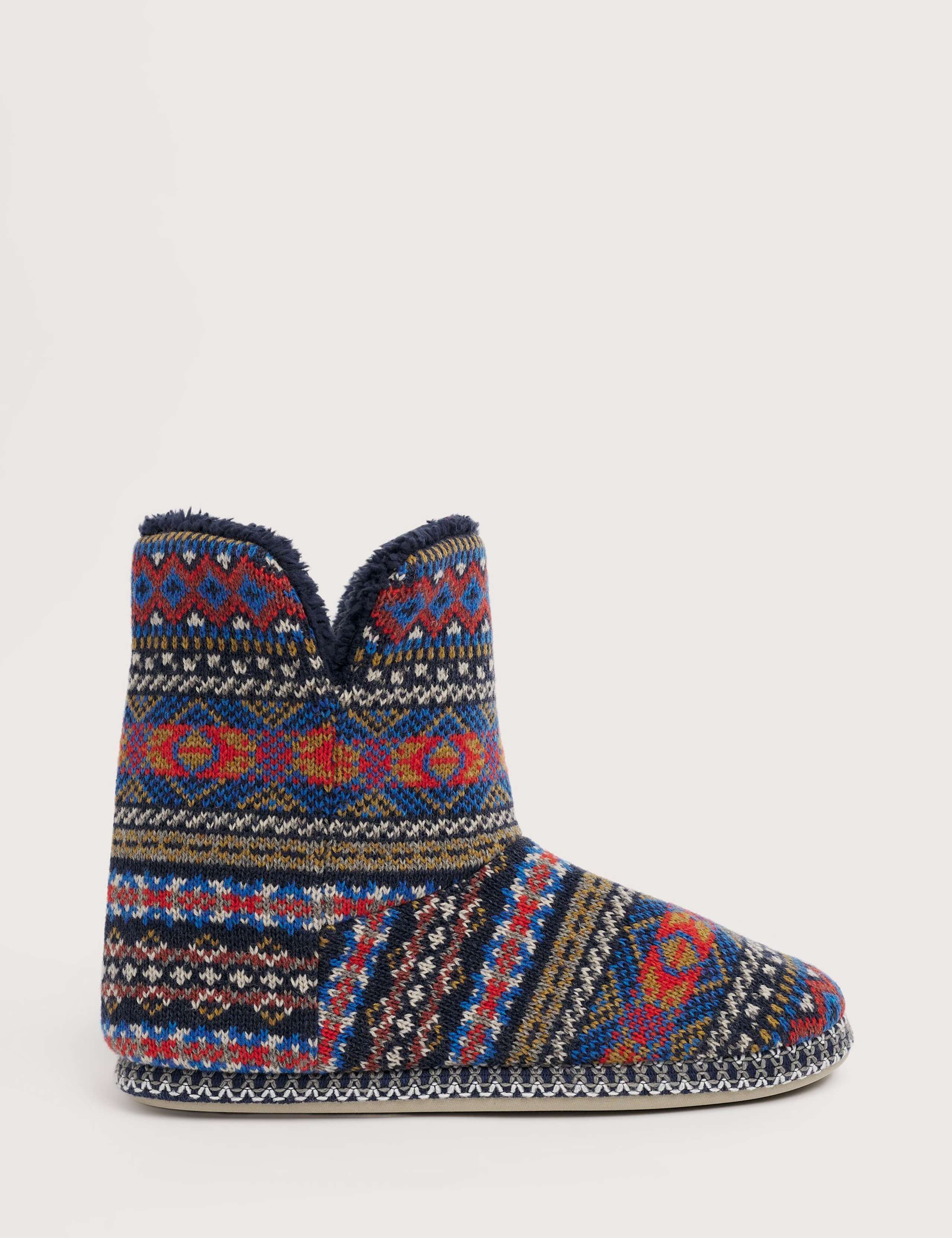 Lambswool Rich Fair Isle Slipper Boots 1 of 5