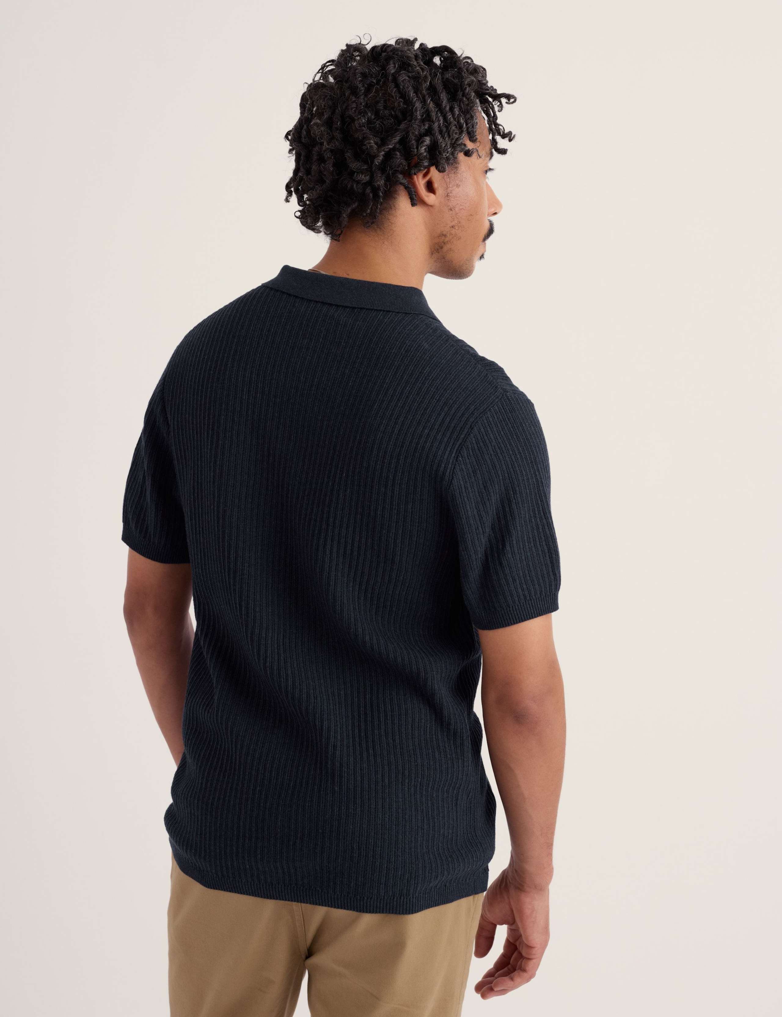 Pure Cotton Textured Knitted Polo Shirt 4 of 5