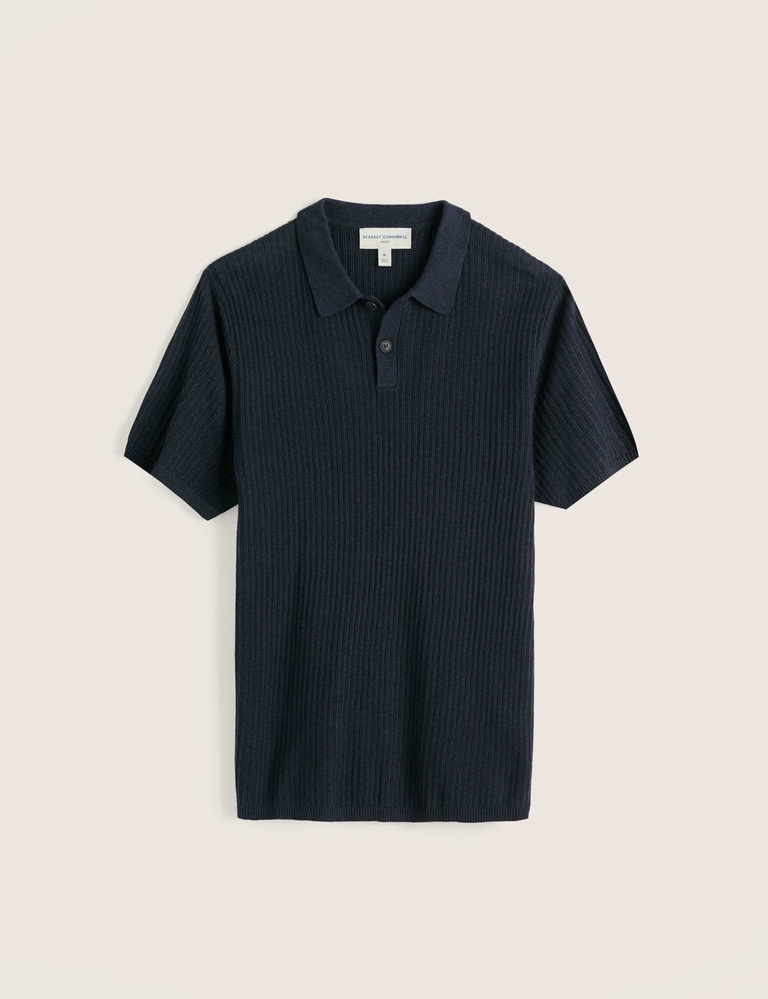 Pure Cotton Textured Knitted Polo Shirt 2 of 5