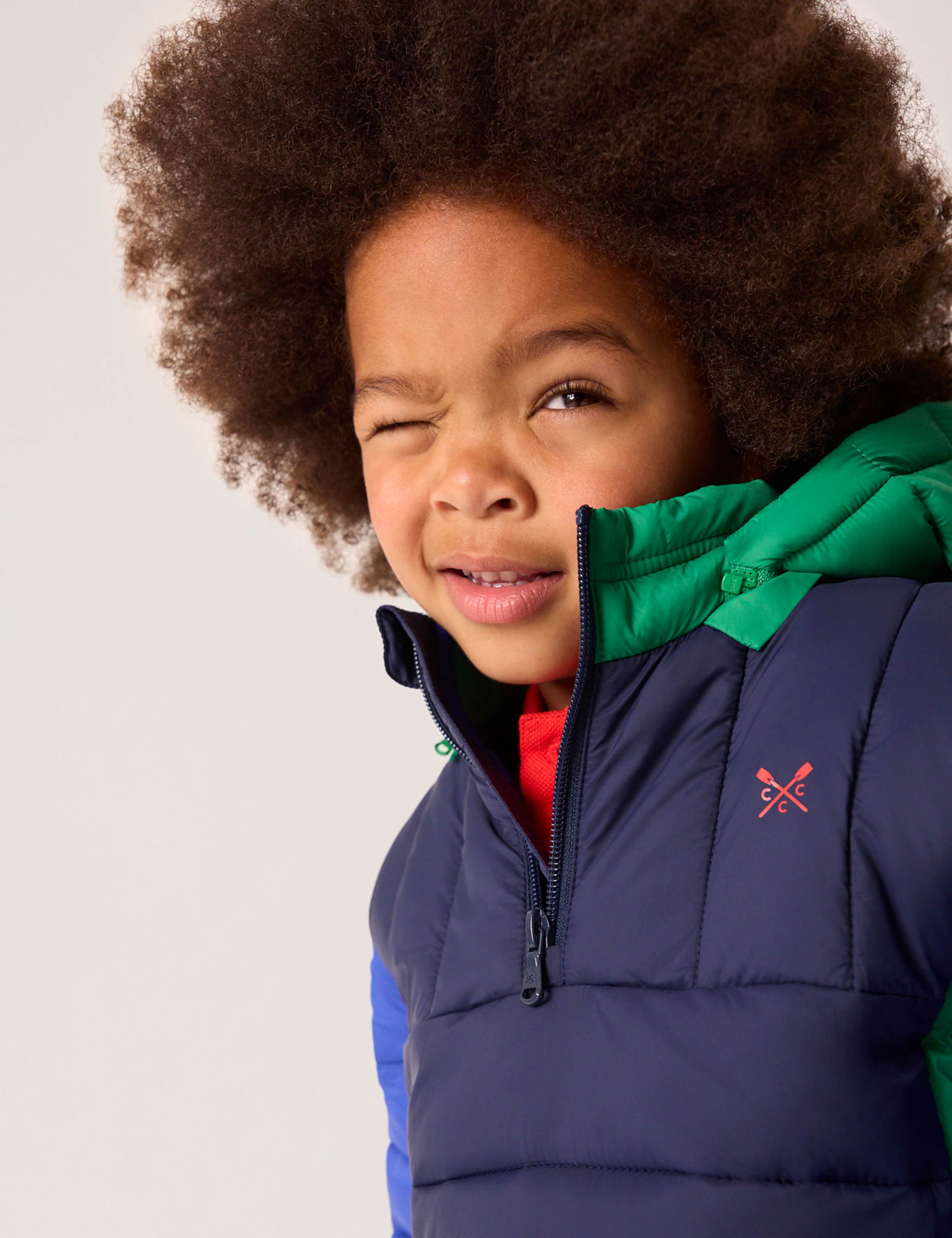 Colour Block Hooded Padded Half Zip Jacket (3-12 Yrs) 3 of 5