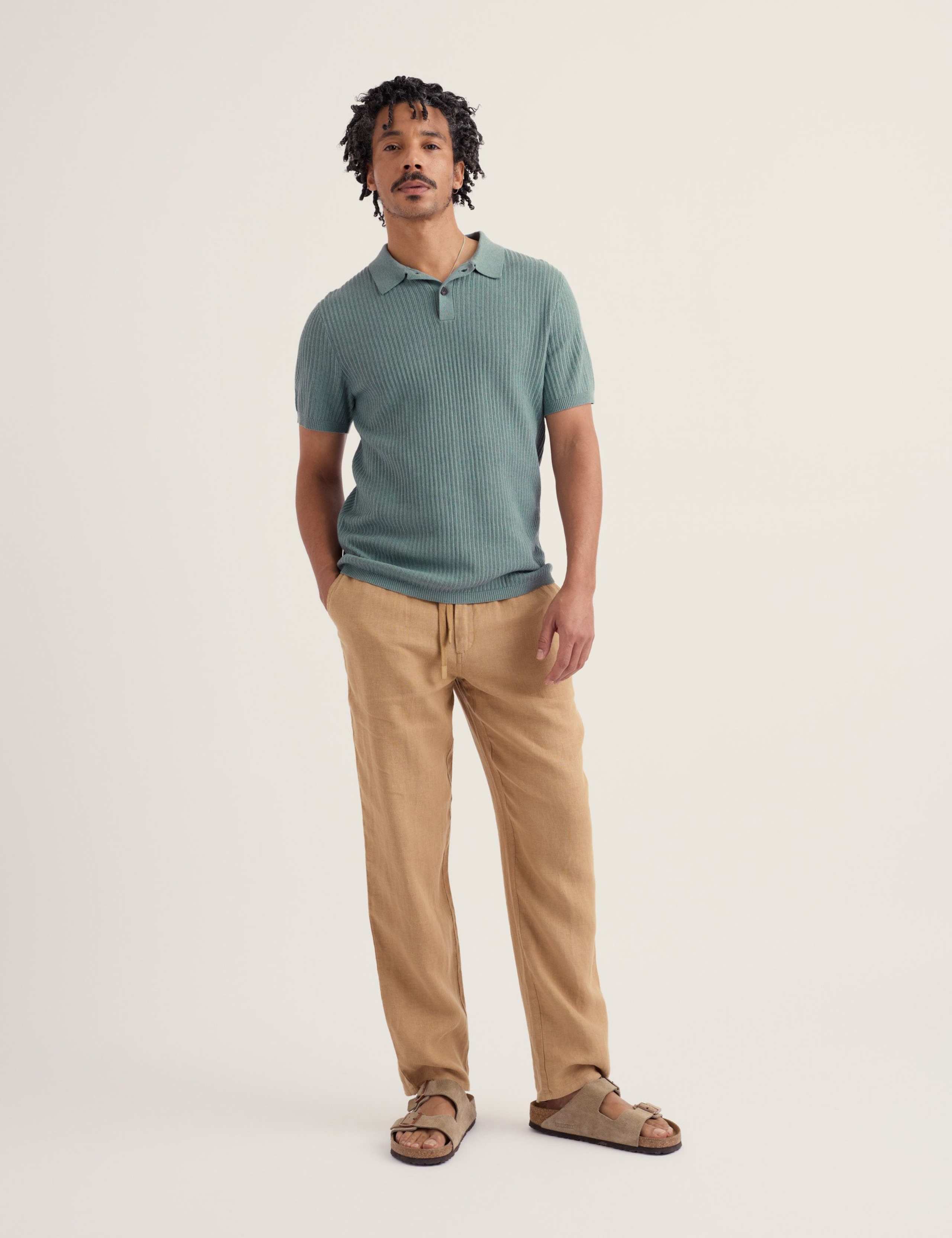 Pure Linen Drawstring Trousers 1 of 5