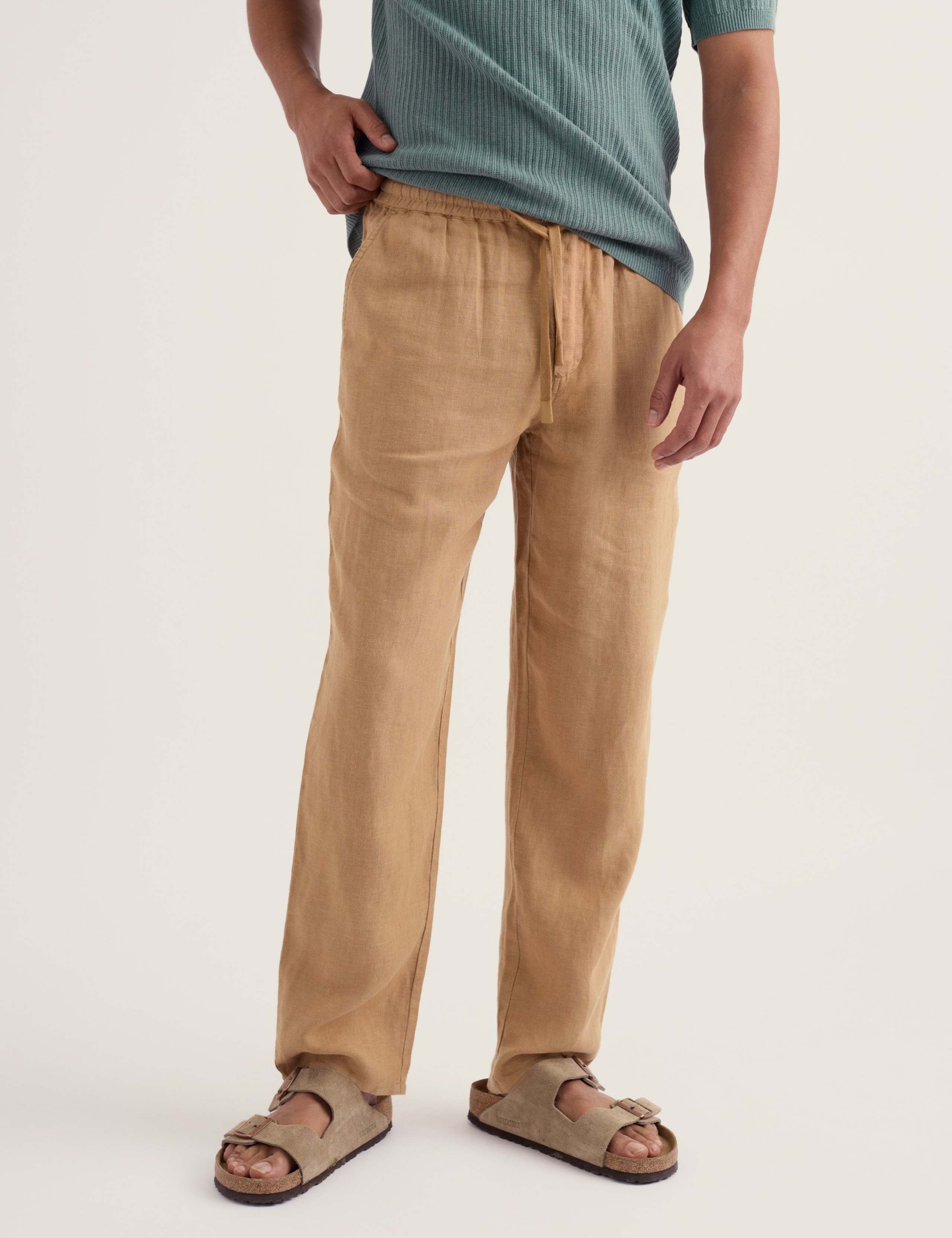 Pure Linen Drawstring Trousers 3 of 5