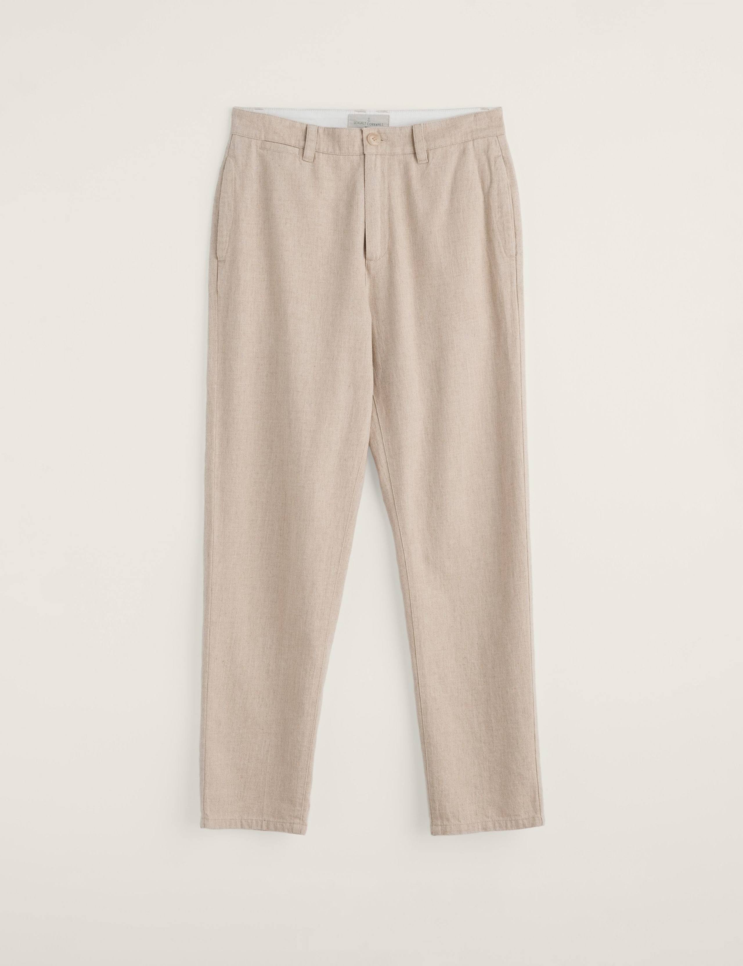 Slim Fit Linen Blend Trousers 2 of 5