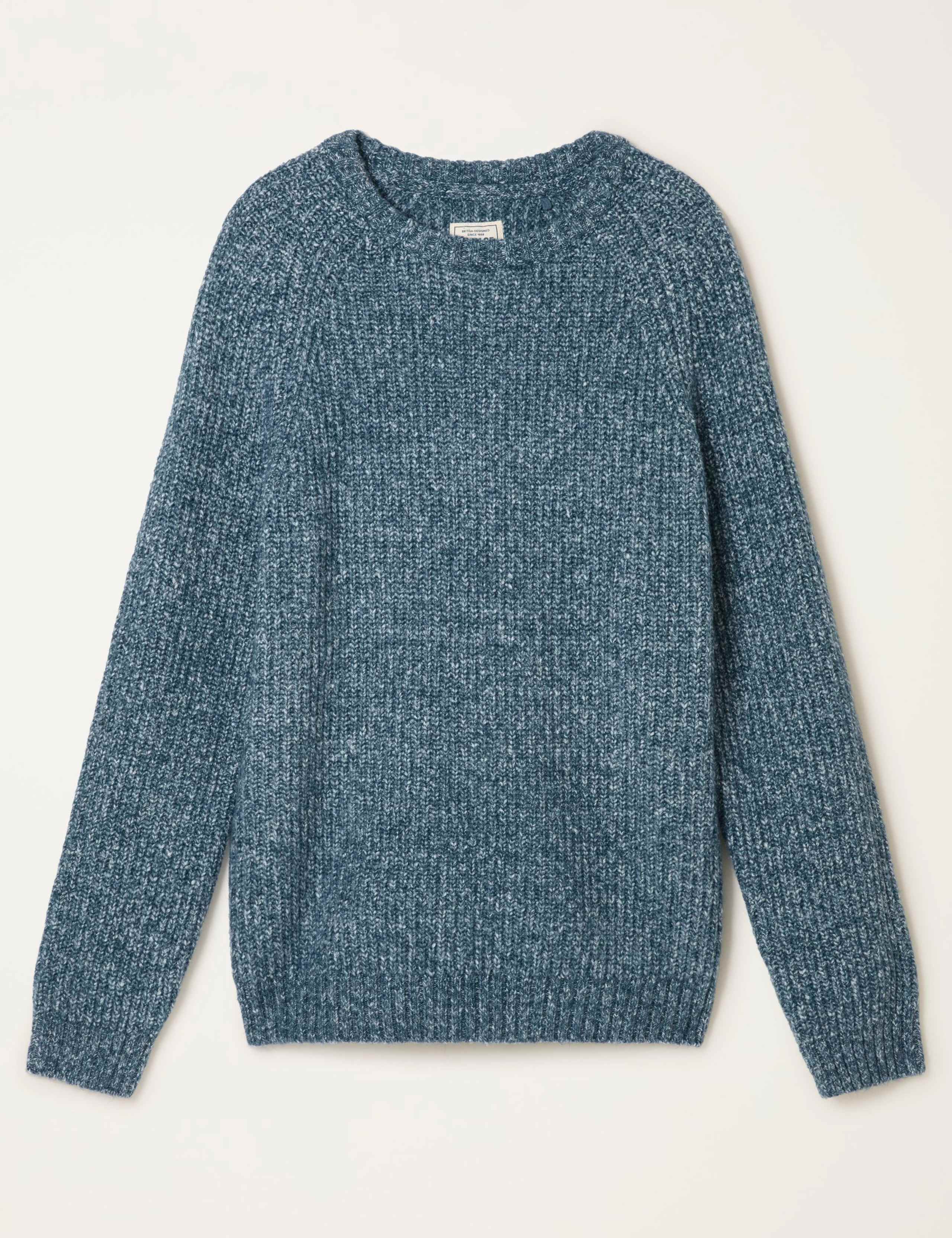 Cotton Blend Textured Crew Neck Jumper 2 of 6