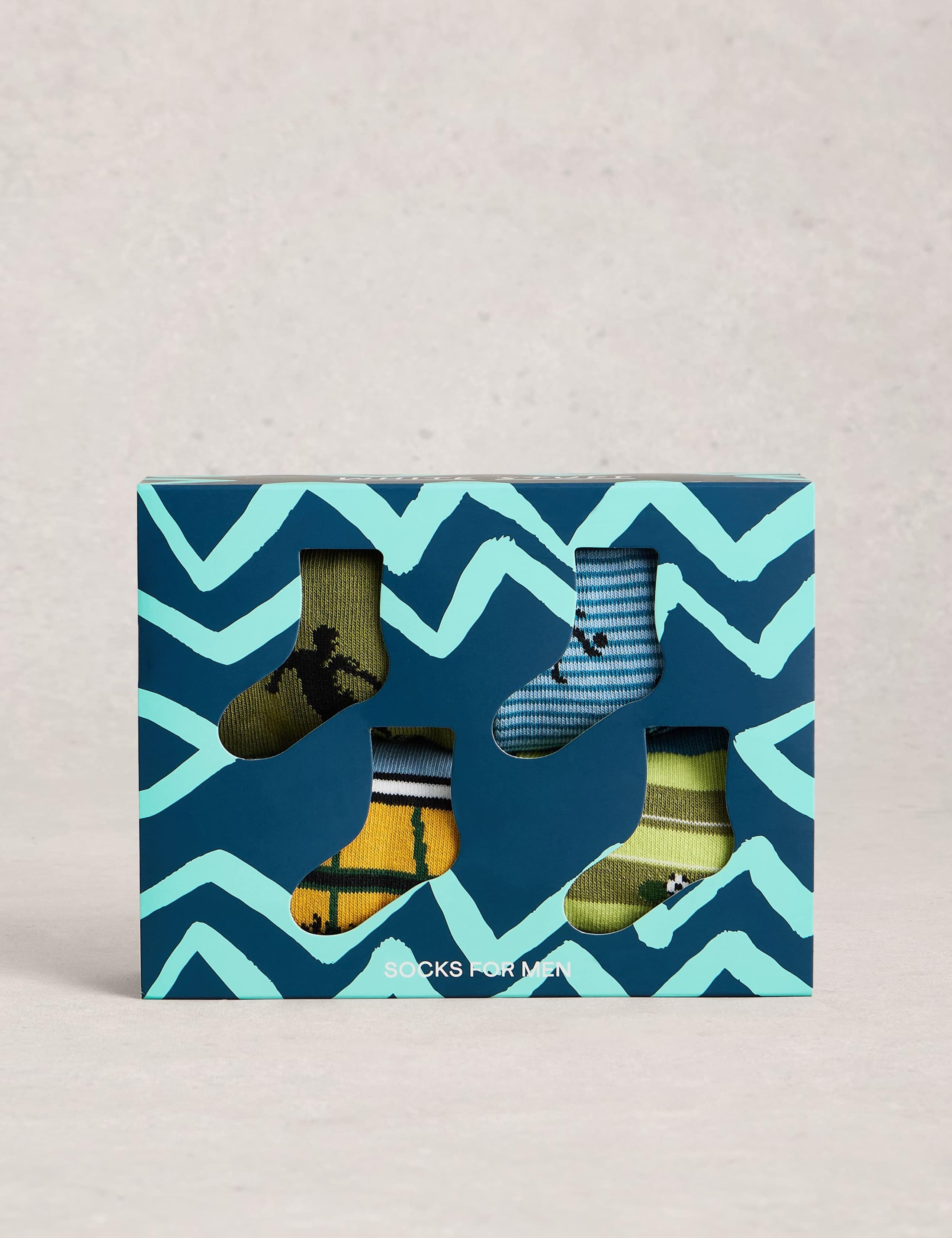 4 Pack Football Cotton Rich Socks 2 of 4