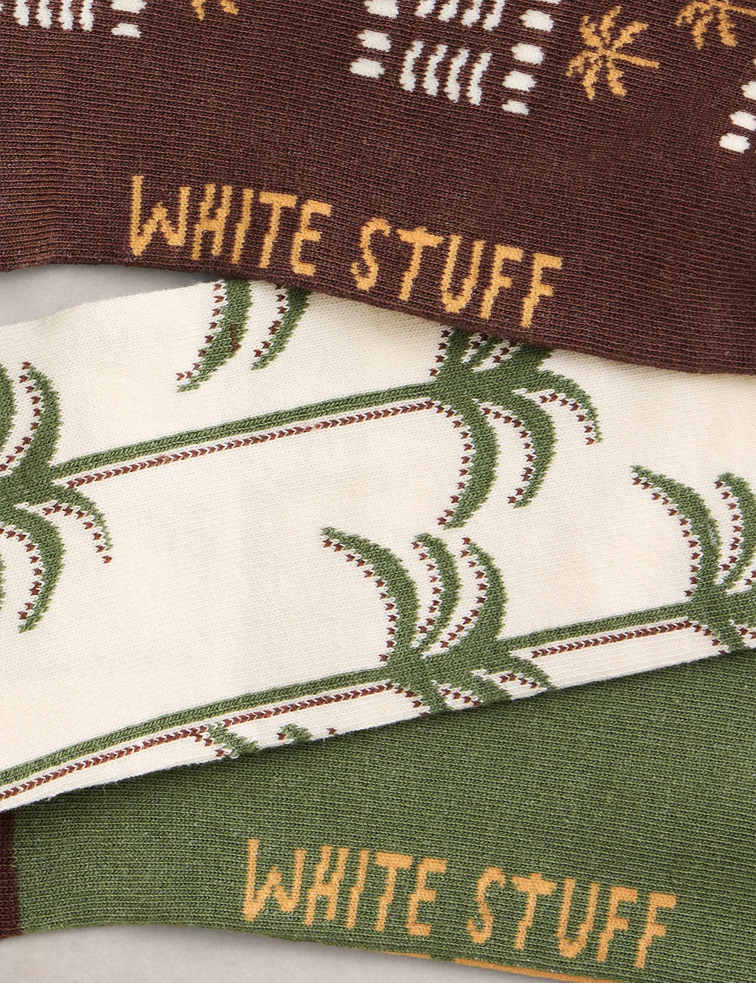 2 Pack Palm Print Cotton Rich Socks 2 of 2