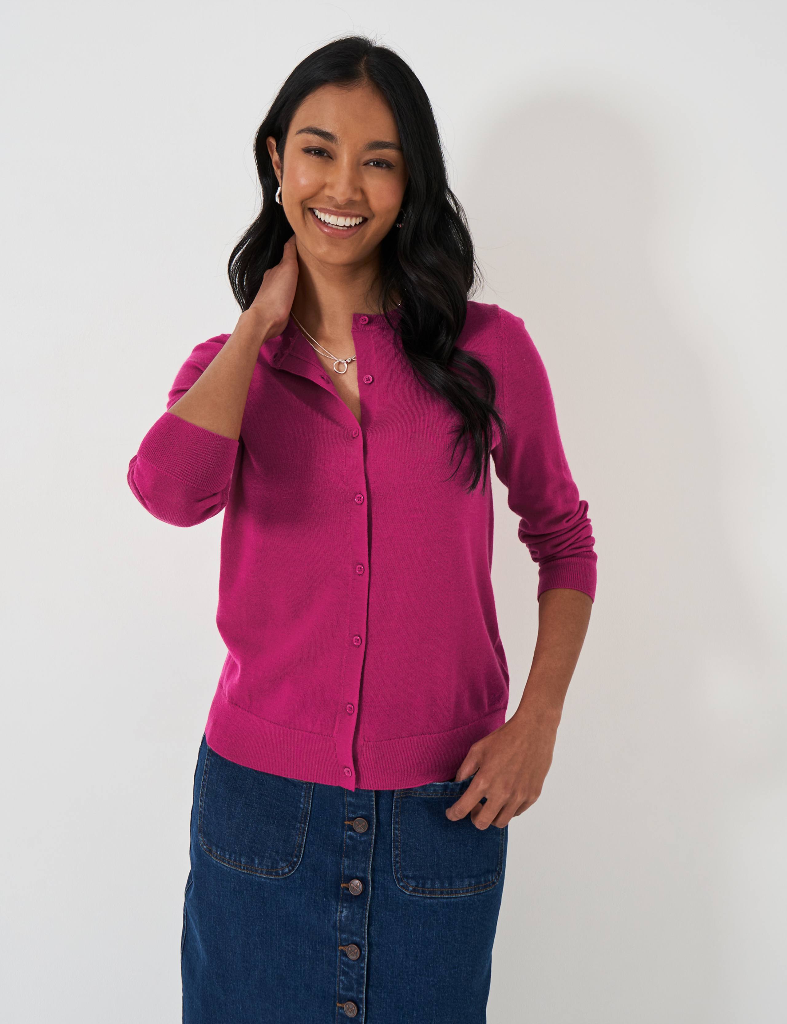 Pure Merino Wool Button Front Cardigan 1 of 5