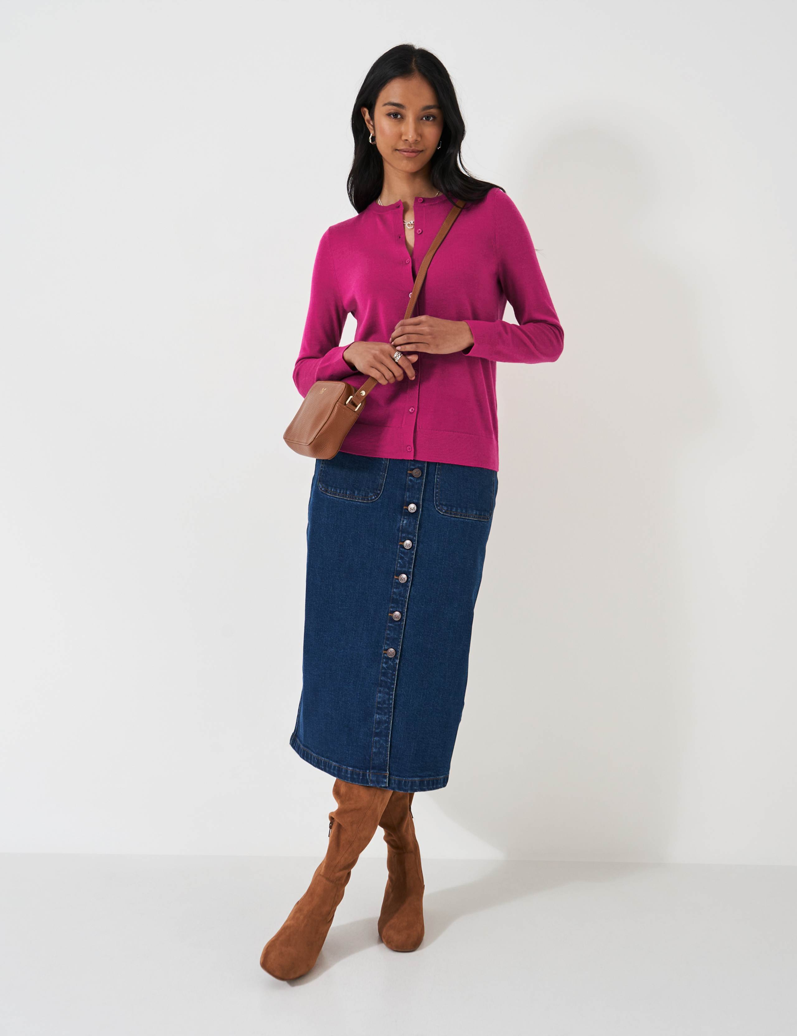 Pure Merino Wool Button Front Cardigan 3 of 5