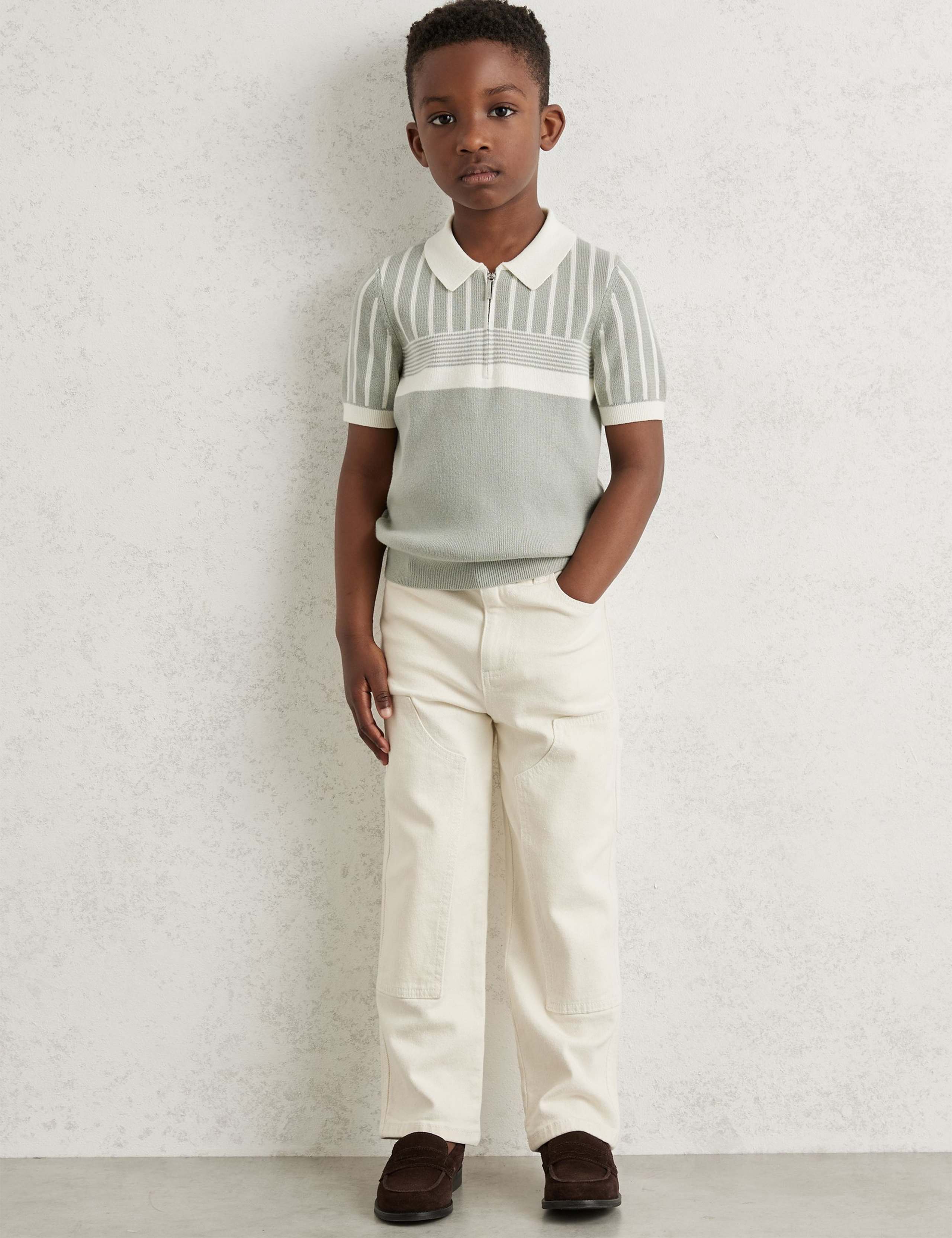 Pure Cotton Striped Polo Shirt (3-14 Yrs) 4 of 4