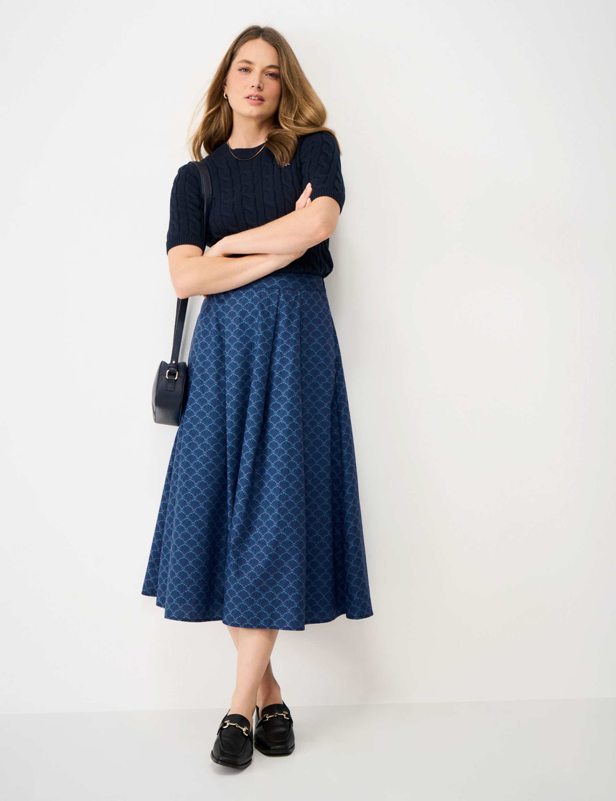 Pure Cotton Printed Midi A-Line Skirt 4 of 5