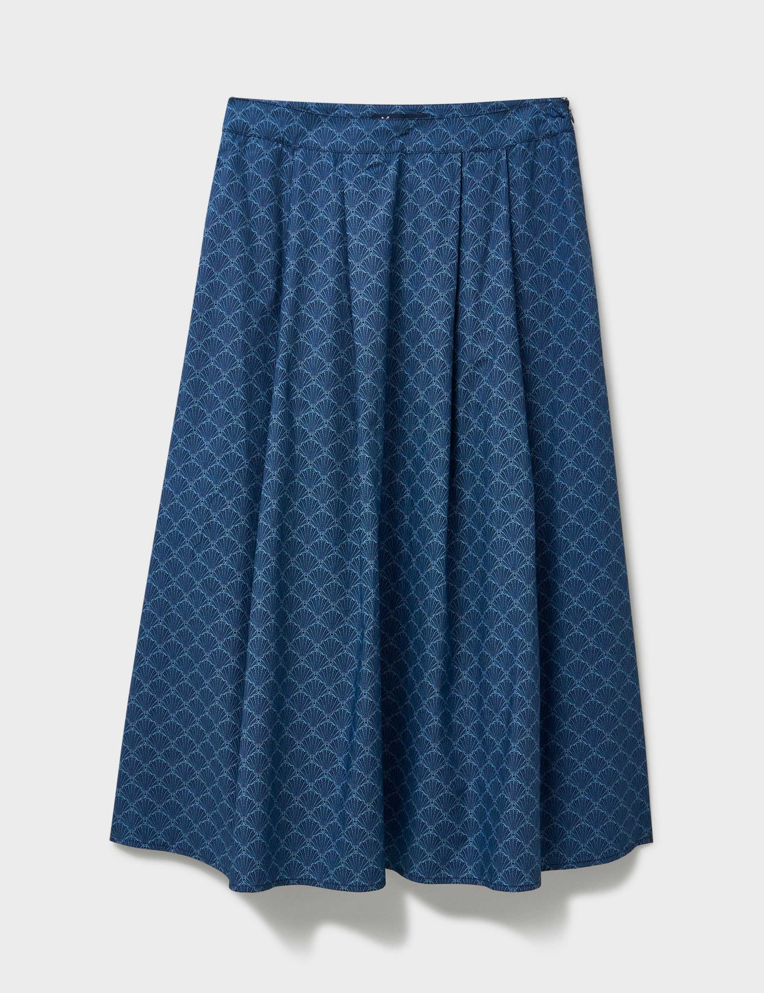 Pure Cotton Printed Midi A-Line Skirt 2 of 5