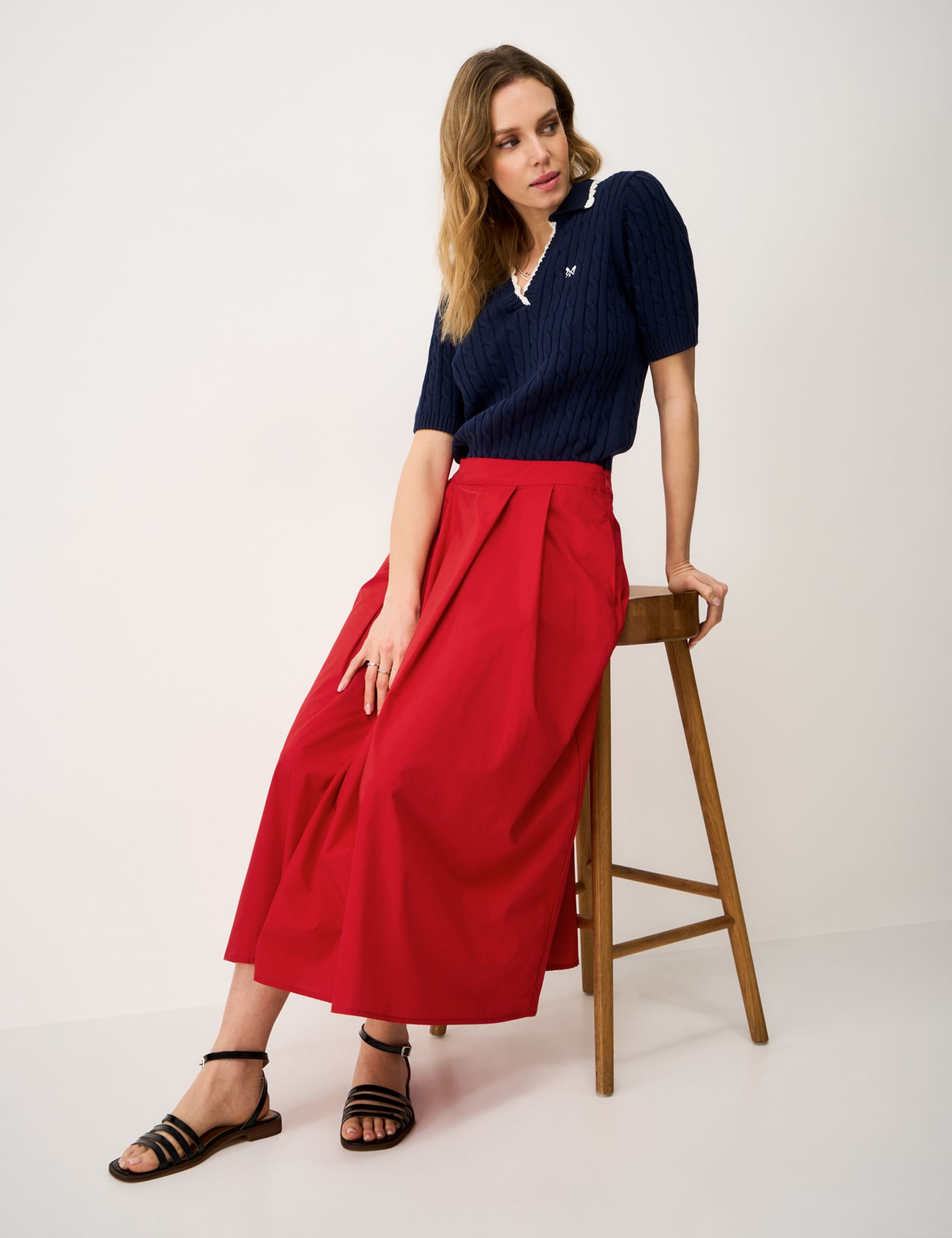 Pure Cotton Printed Midi A-Line Skirt 4 of 5