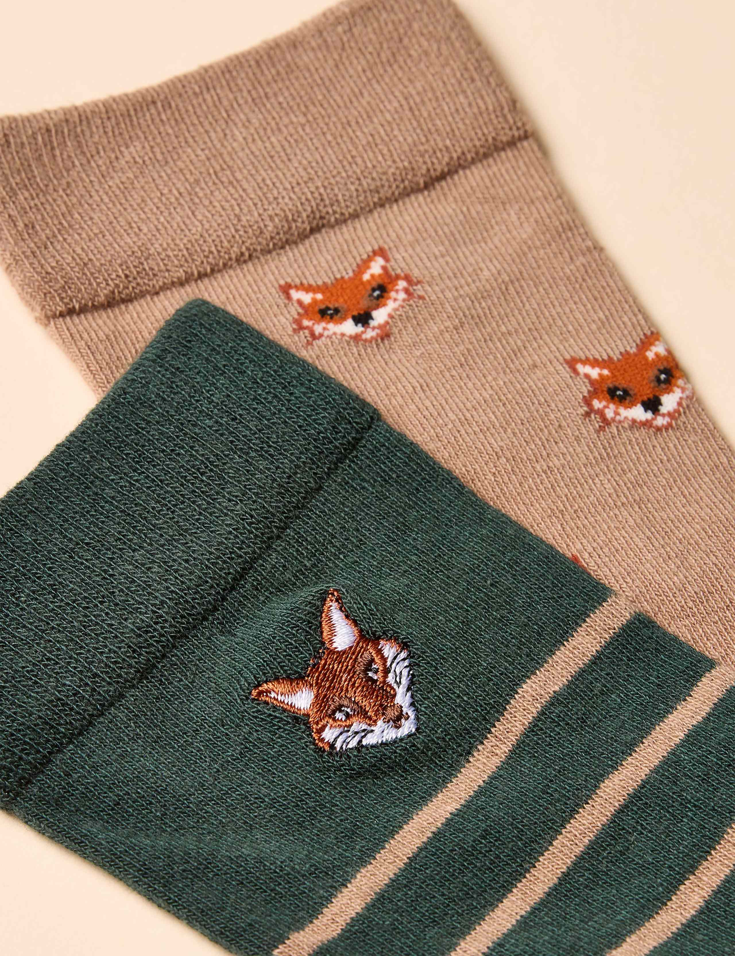 2pk Fox Cotton Rich Socks 3 of 3