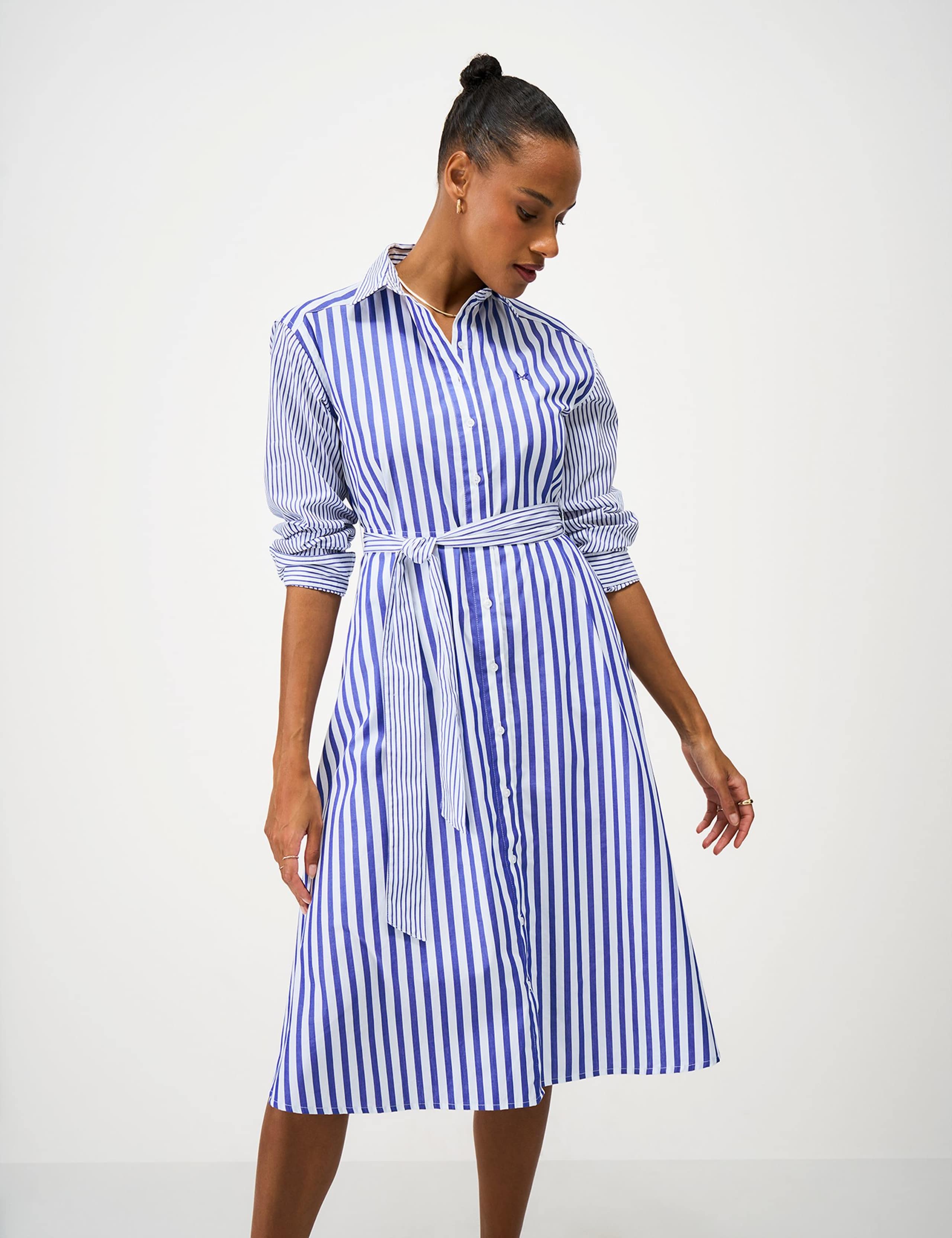 Pure Cotton Striped Long Sleeve Shirt Dress 4 of 5