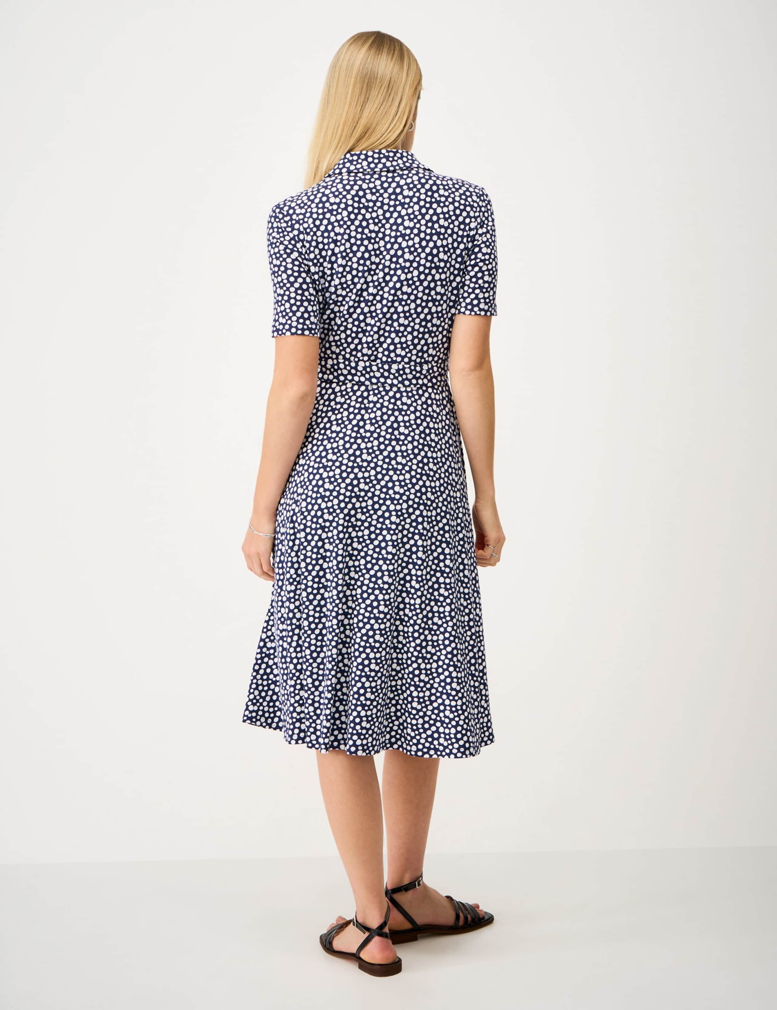 Jersey Printed Knee Length Shirt Dress 3 of 5