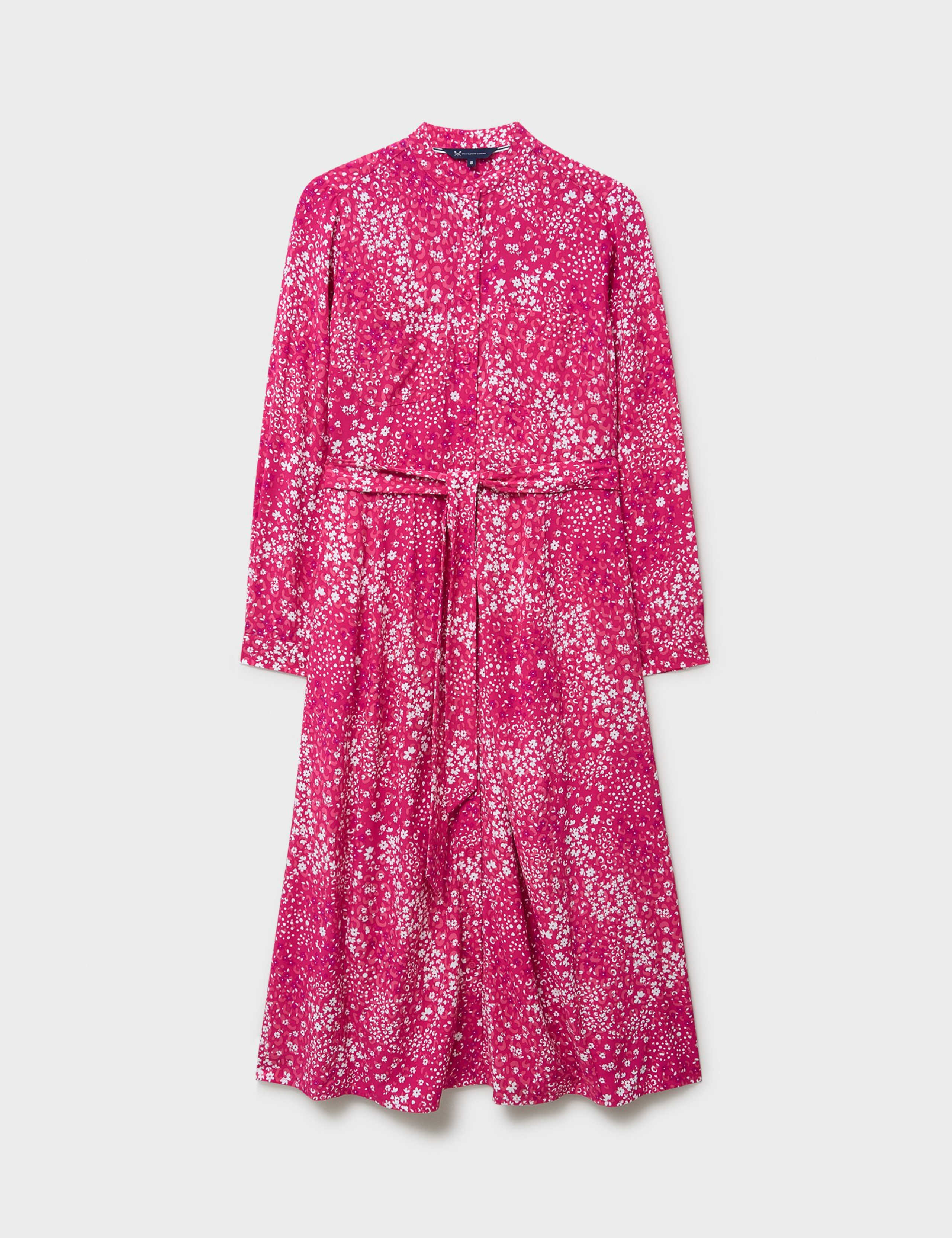 Floral Notch Neck Midi Shirt Dress 2 of 5